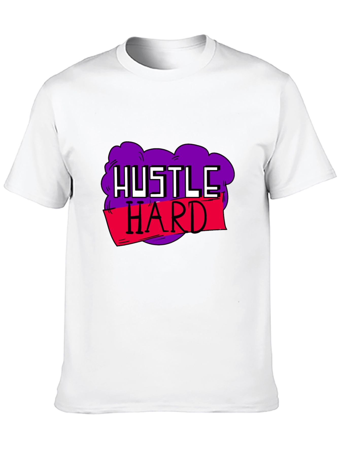 Hustle Hard Graphic Tee - Motivational Black T-Shirt