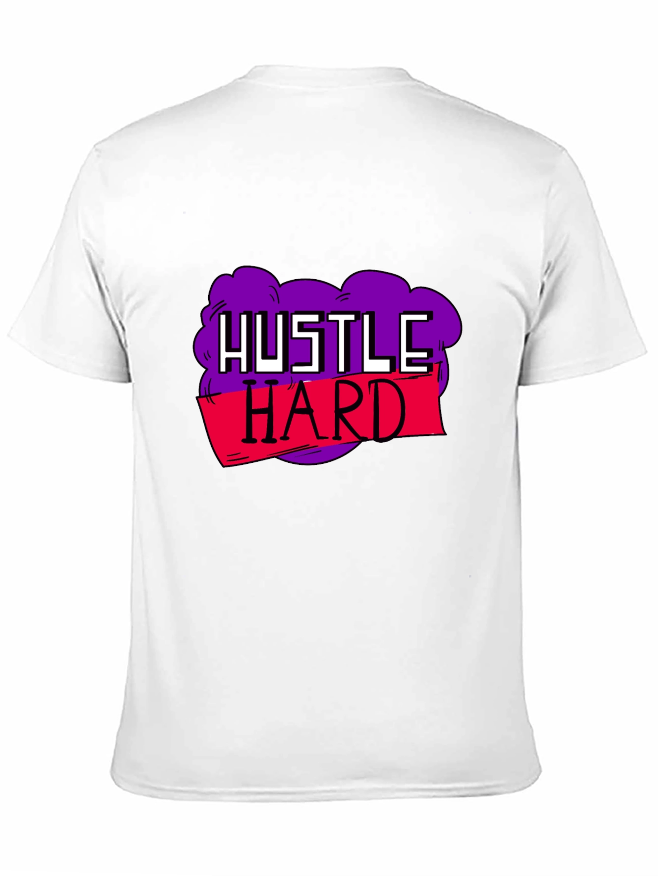 Hustle Hard Graphic Tee - Motivational Black T-Shirt