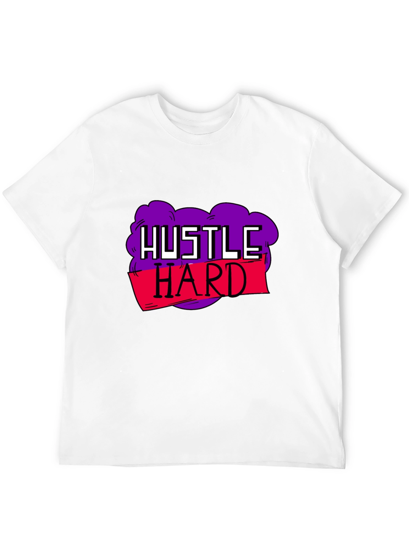 Hustle Hard Graphic Tee - Motivational Black T-Shirt