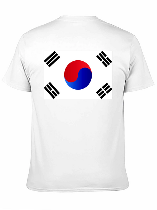 South Korea Flag Graphic Tee - Black Crew Neck