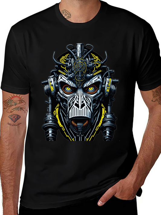 Steampunk Robot Face Graphic Tee