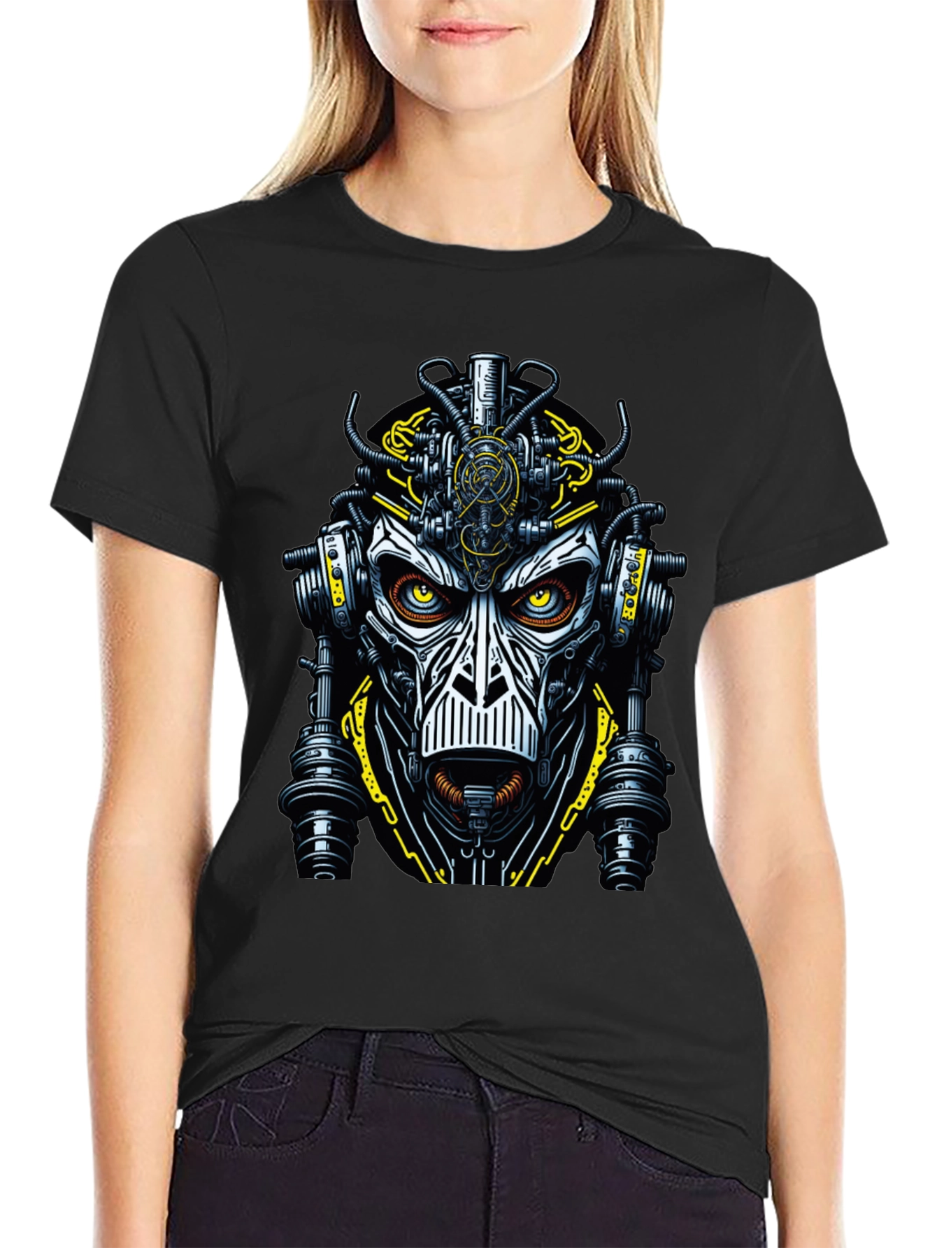 Steampunk Robot Face Graphic Tee
