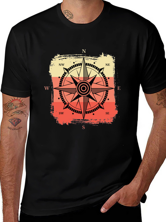 Retro Compass Graphic Tee - Black