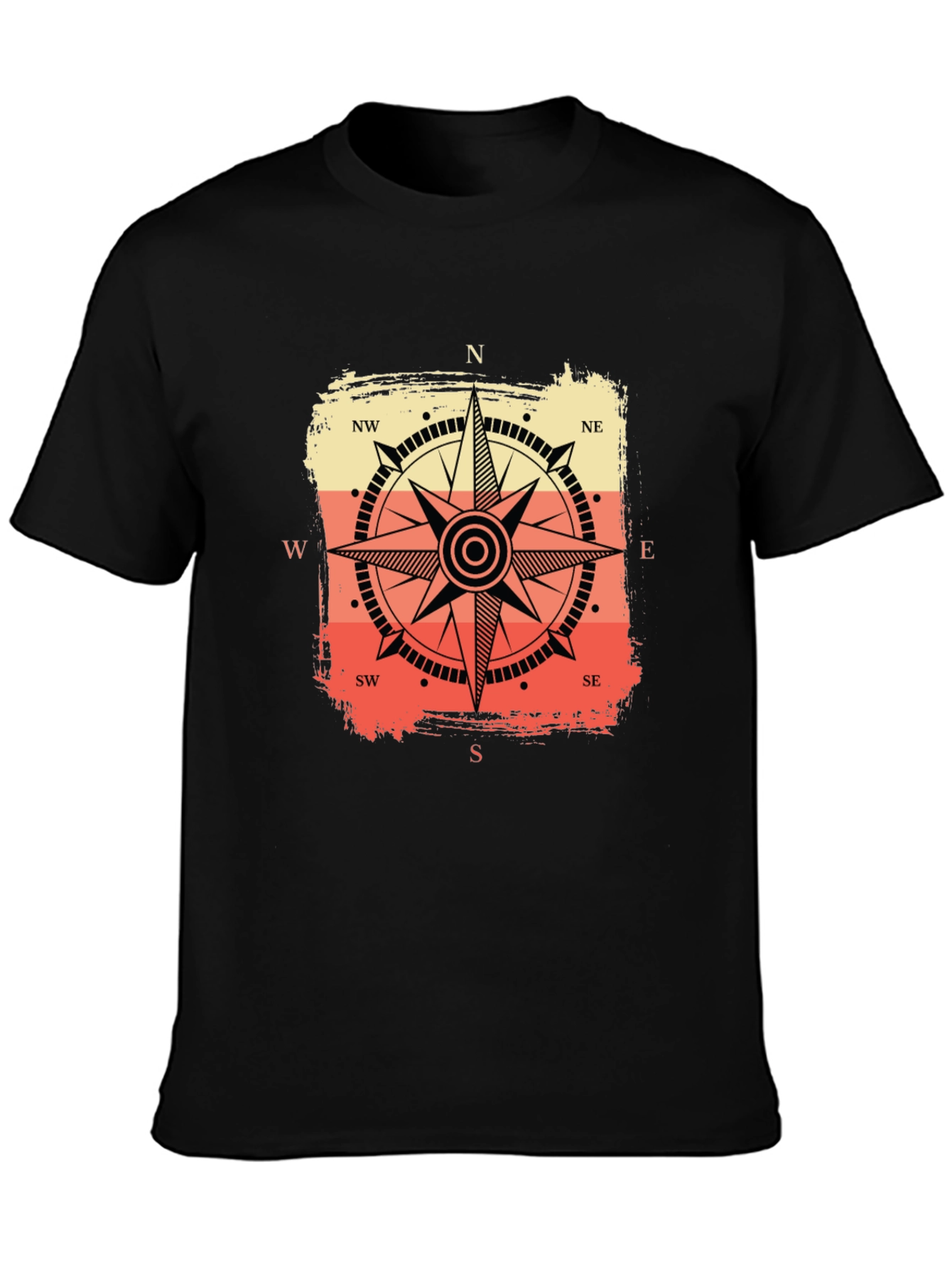 Retro Compass Graphic Tee - Black