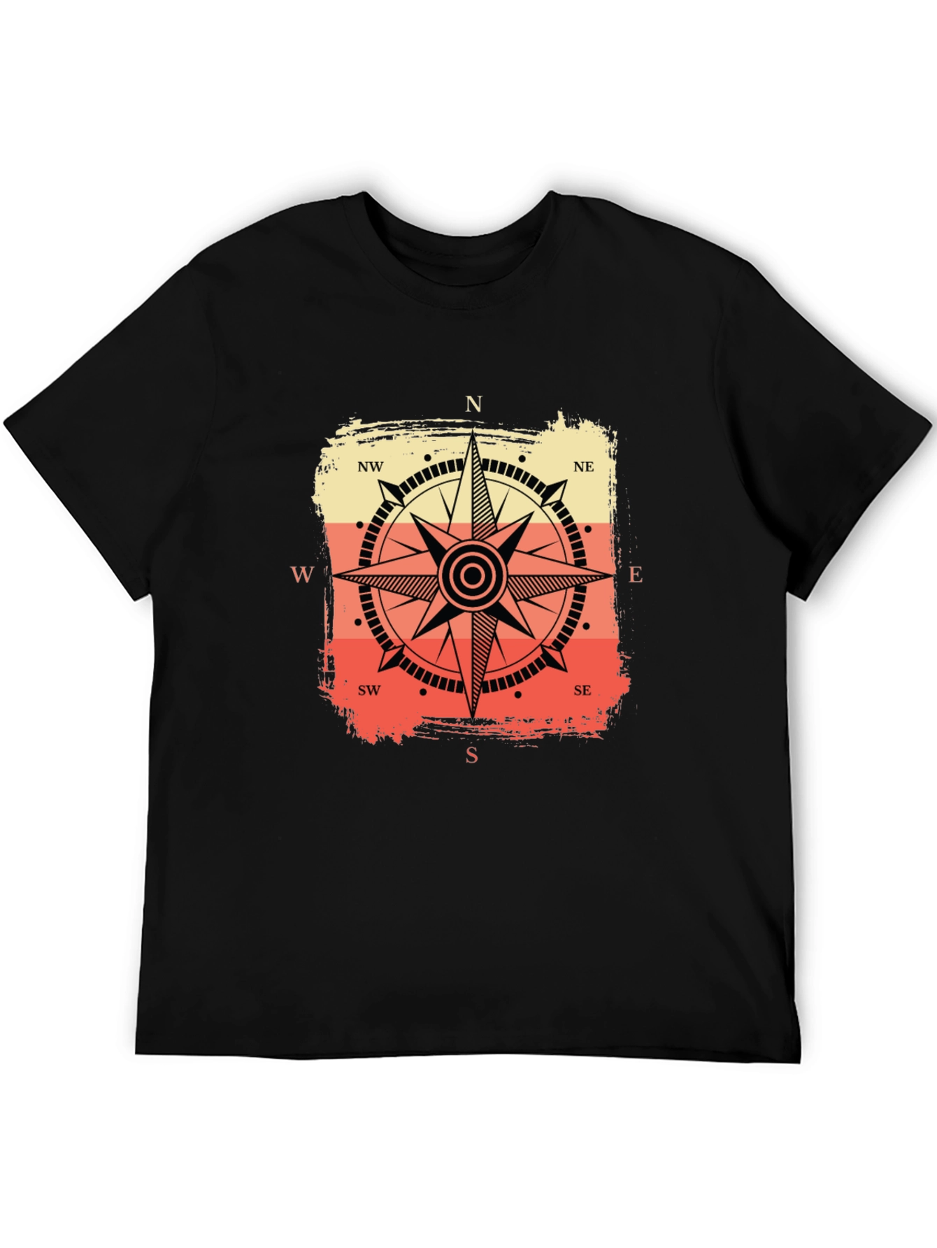 Retro Compass Graphic Tee - Black