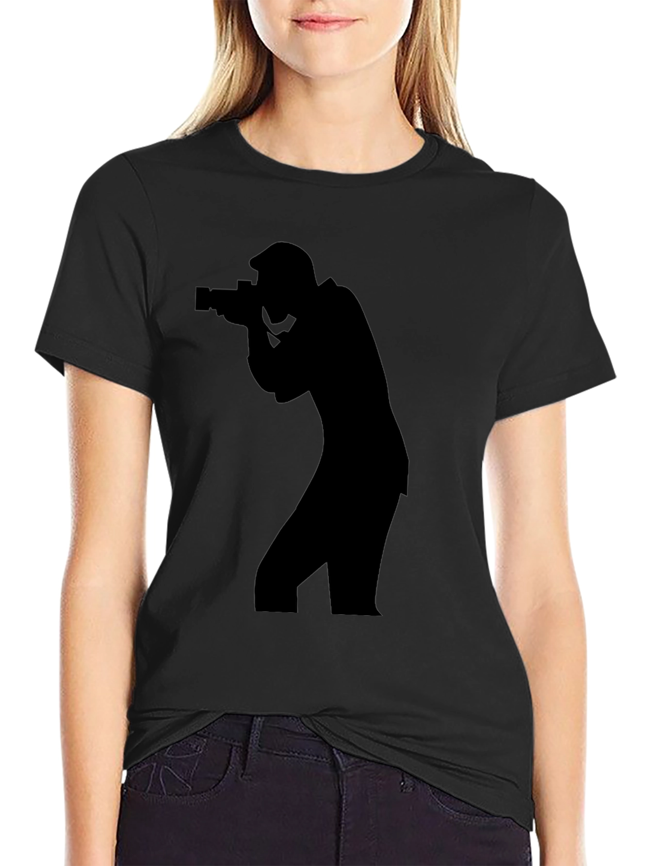 Photographer Silhouette T-Shirt - Cool Camera Graphic Tee