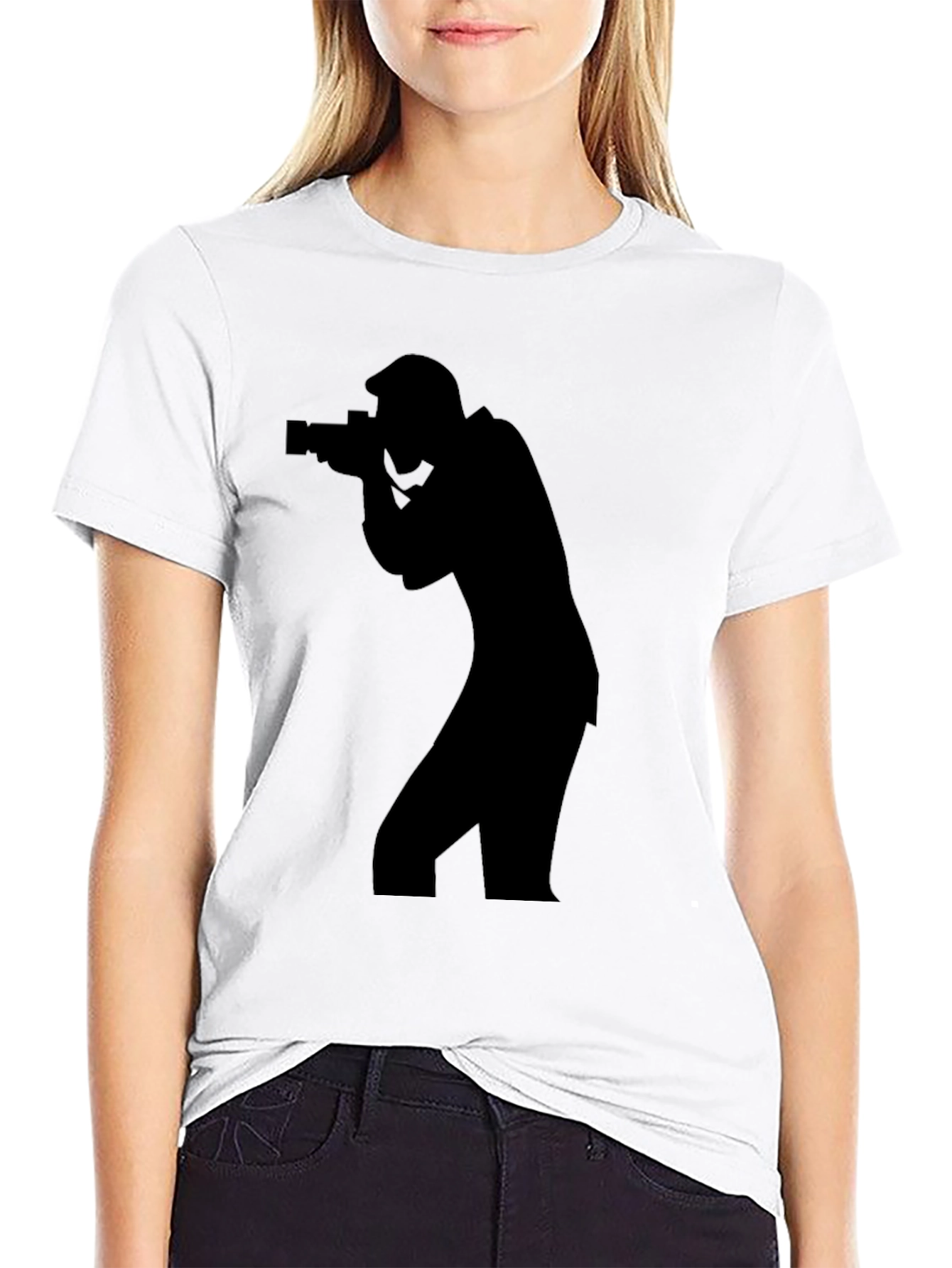 Photographer Silhouette T-Shirt - Cool Camera Graphic Tee