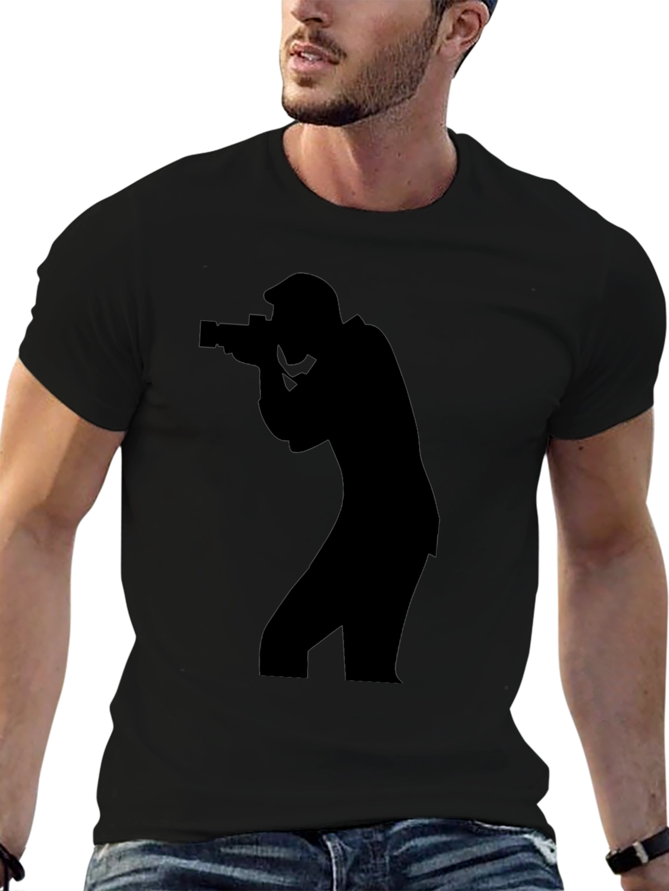 Photographer Silhouette T-Shirt - Cool Camera Graphic Tee