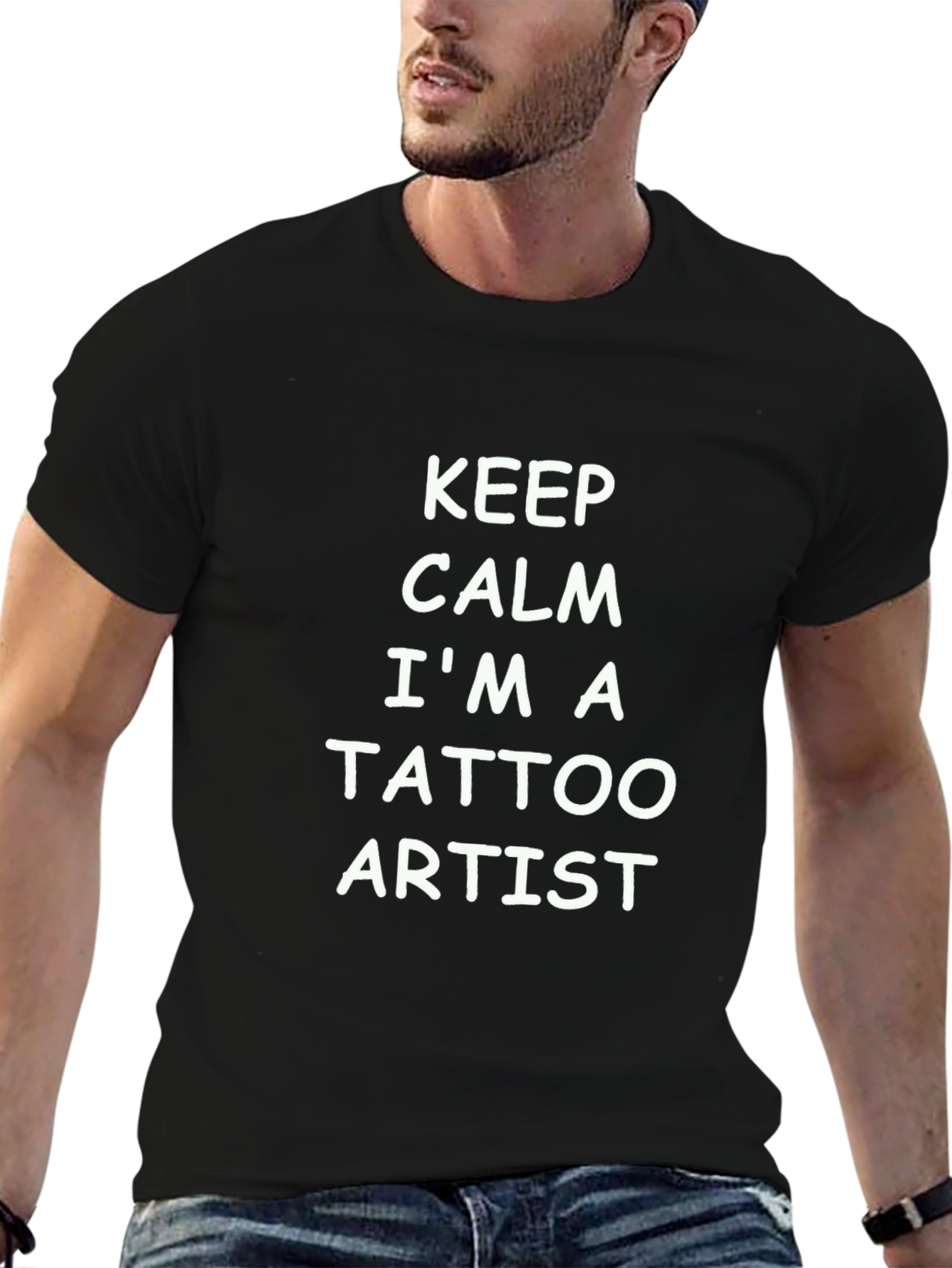 Keep Calm Tattoo Artist Black T-Shirt