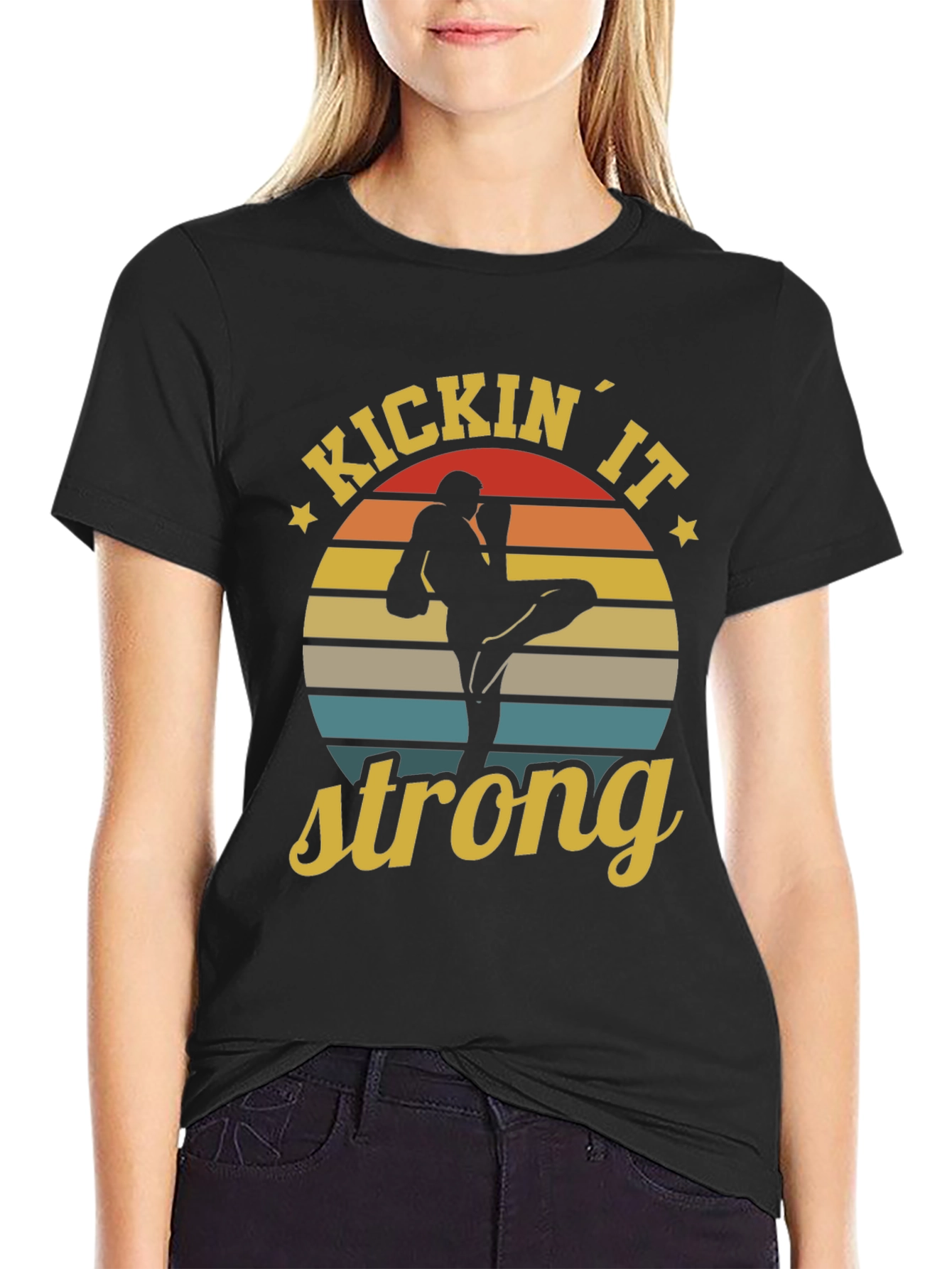 Kickin It Strong T-Shirt - Martial Arts Retro Tee