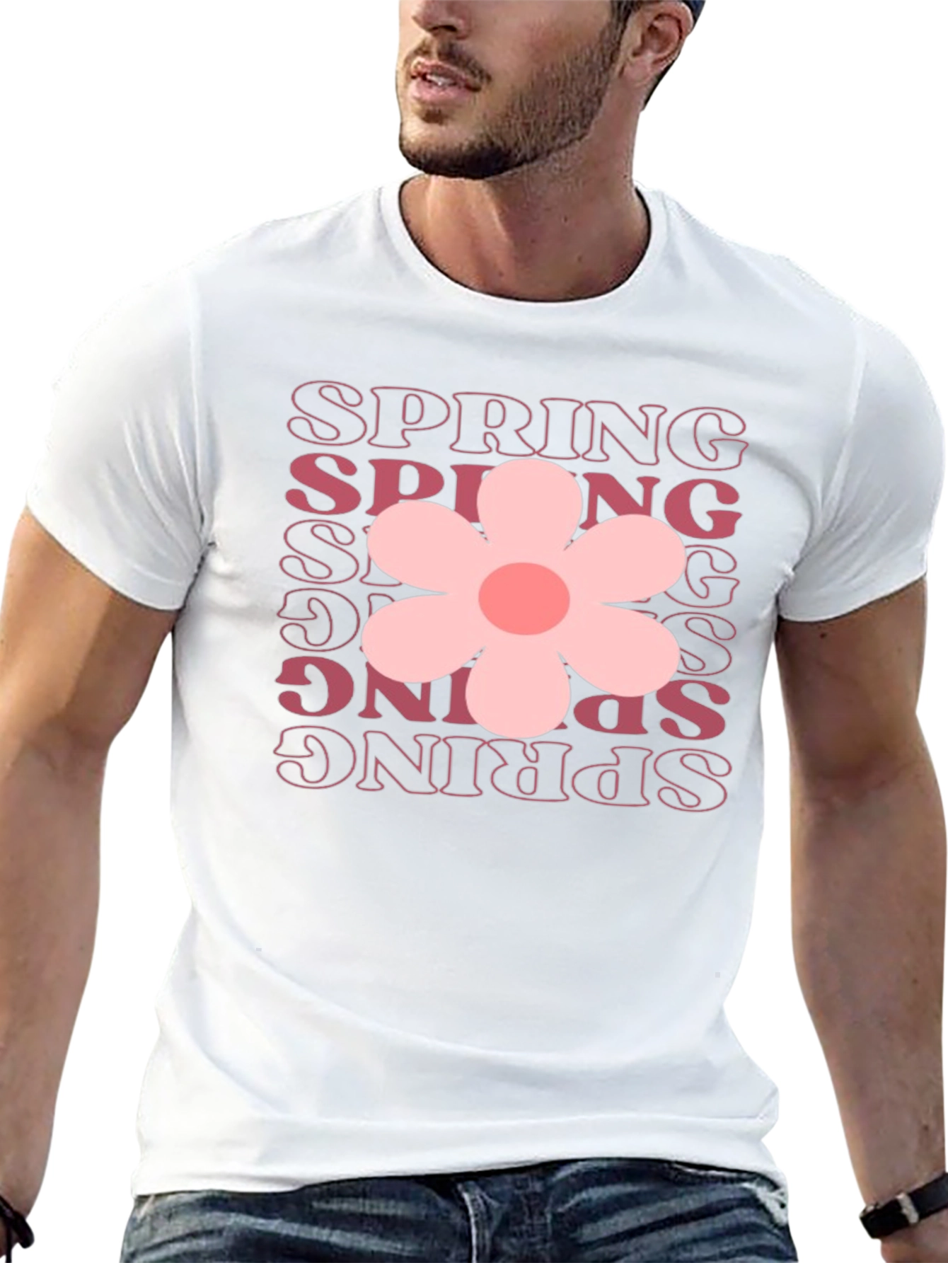 Spring Flower Graphic Tee - Black