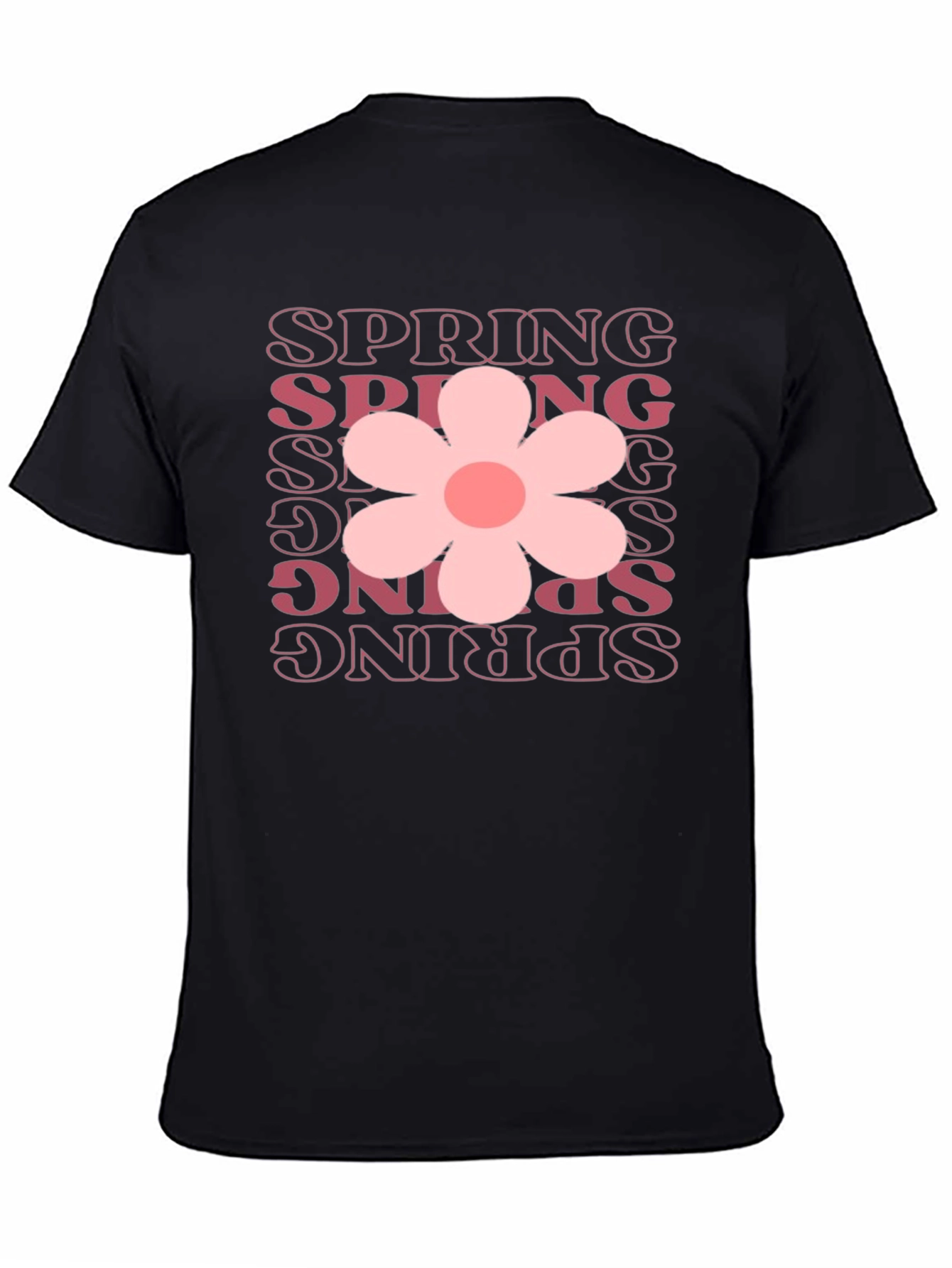 Spring Flower Graphic Tee - Black