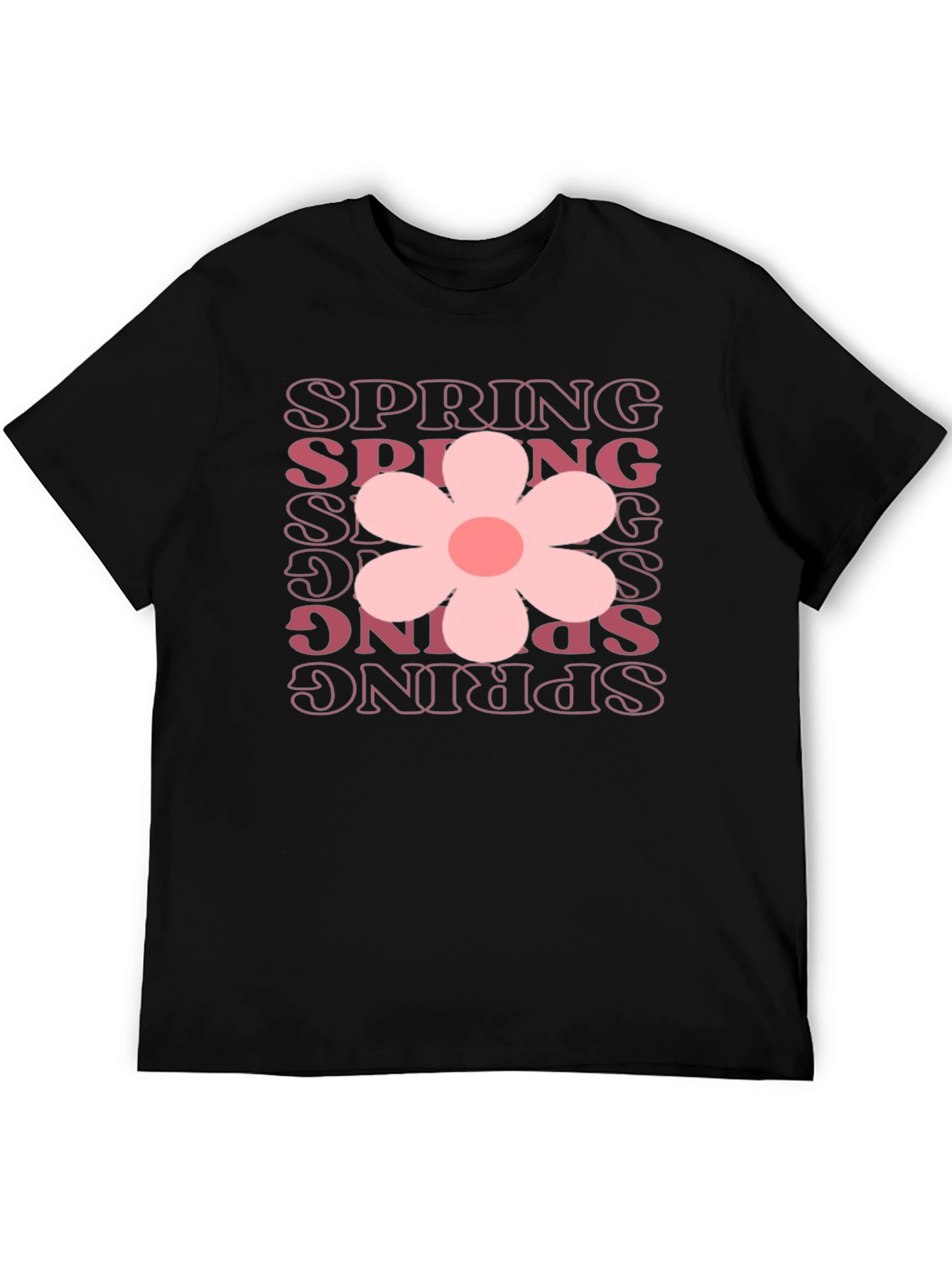 Spring Flower Graphic Tee - Black