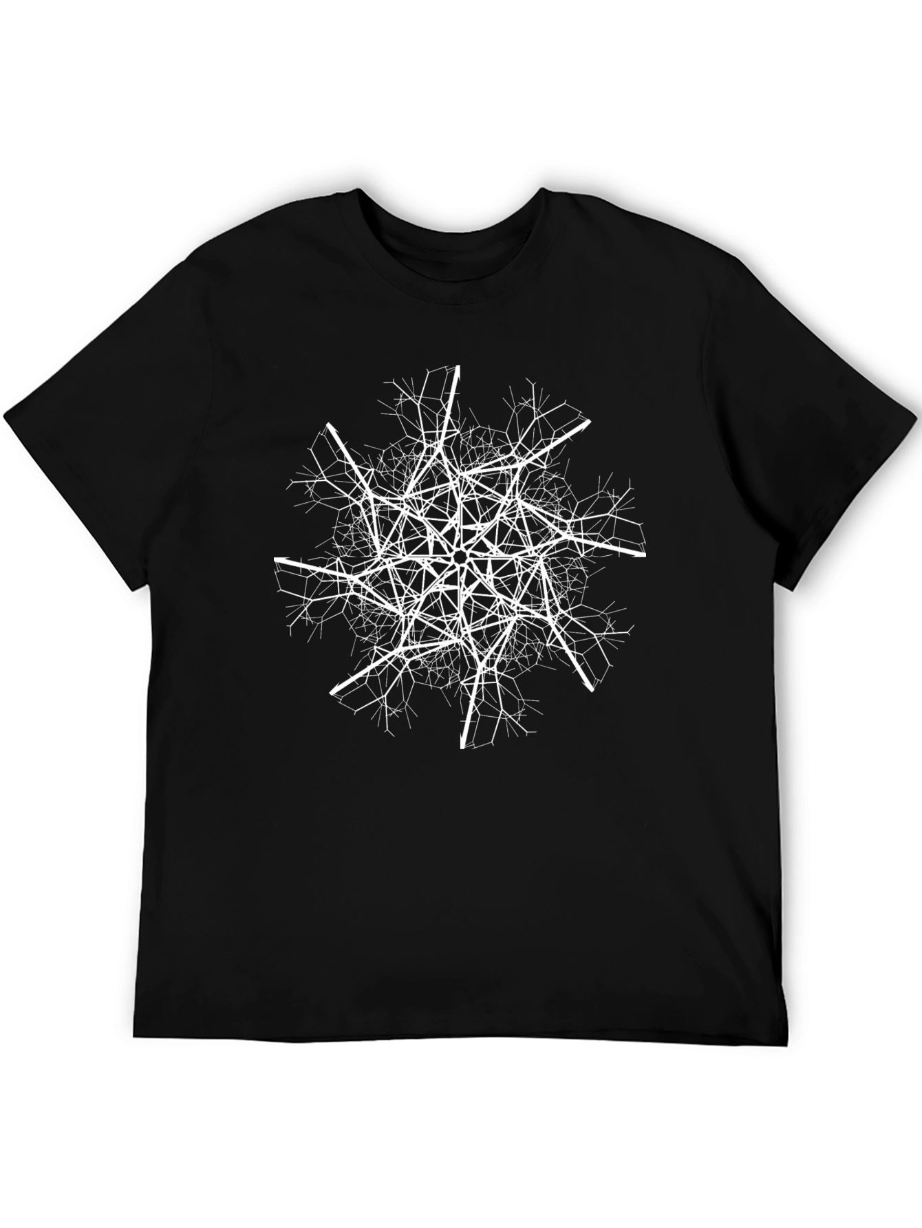 Abstract Tree Graphic T-Shirt - Black
