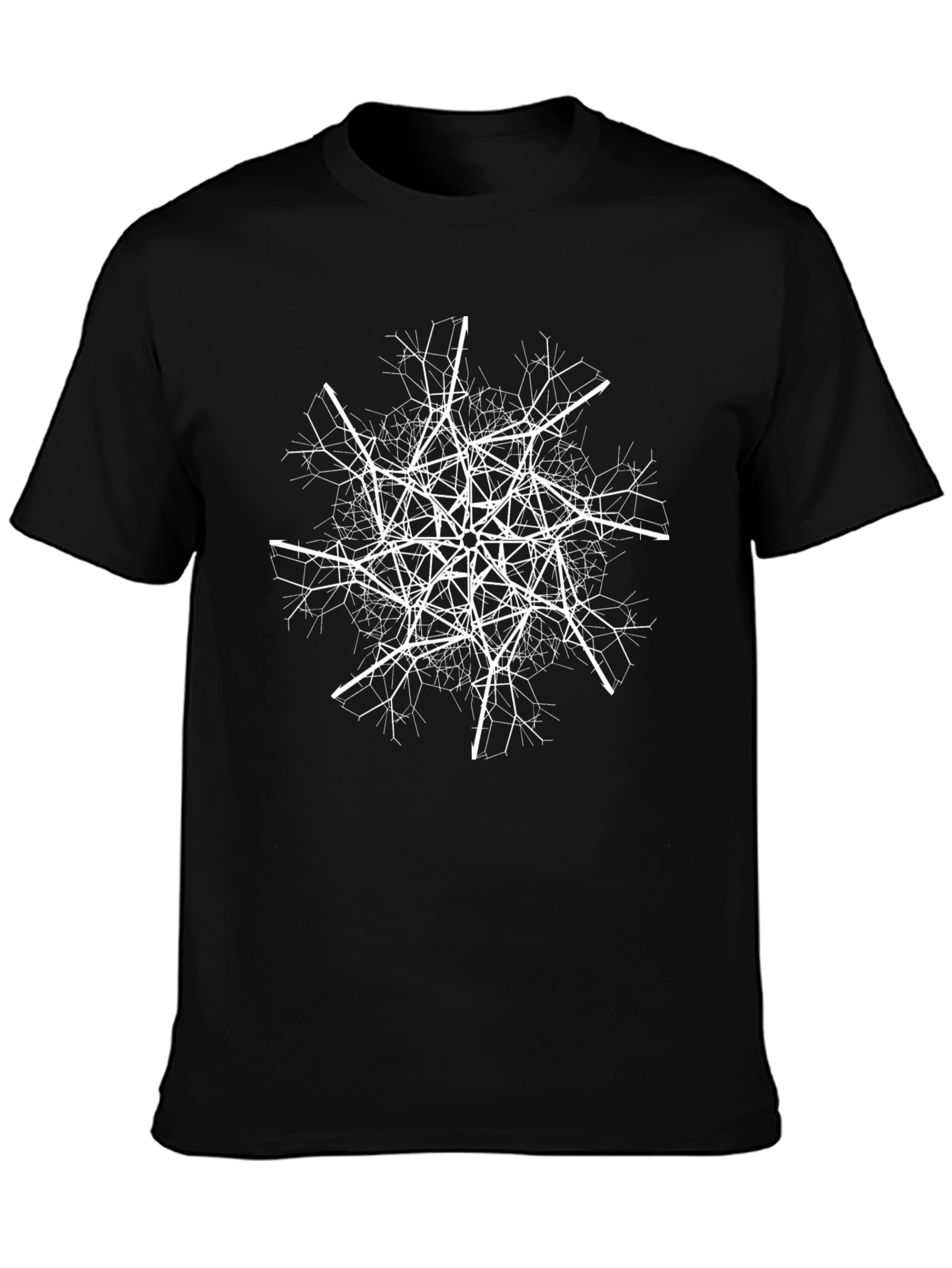 Abstract Tree Graphic T-Shirt - Black