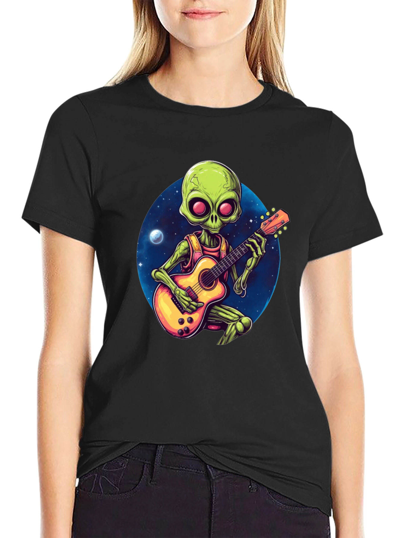 Alien Guitarist T-Shirt - Black