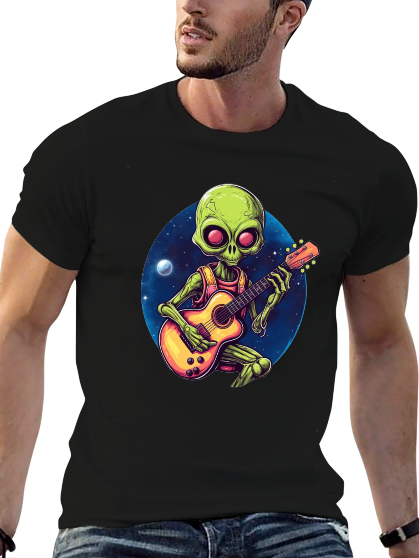 Alien Guitarist T-Shirt - Black