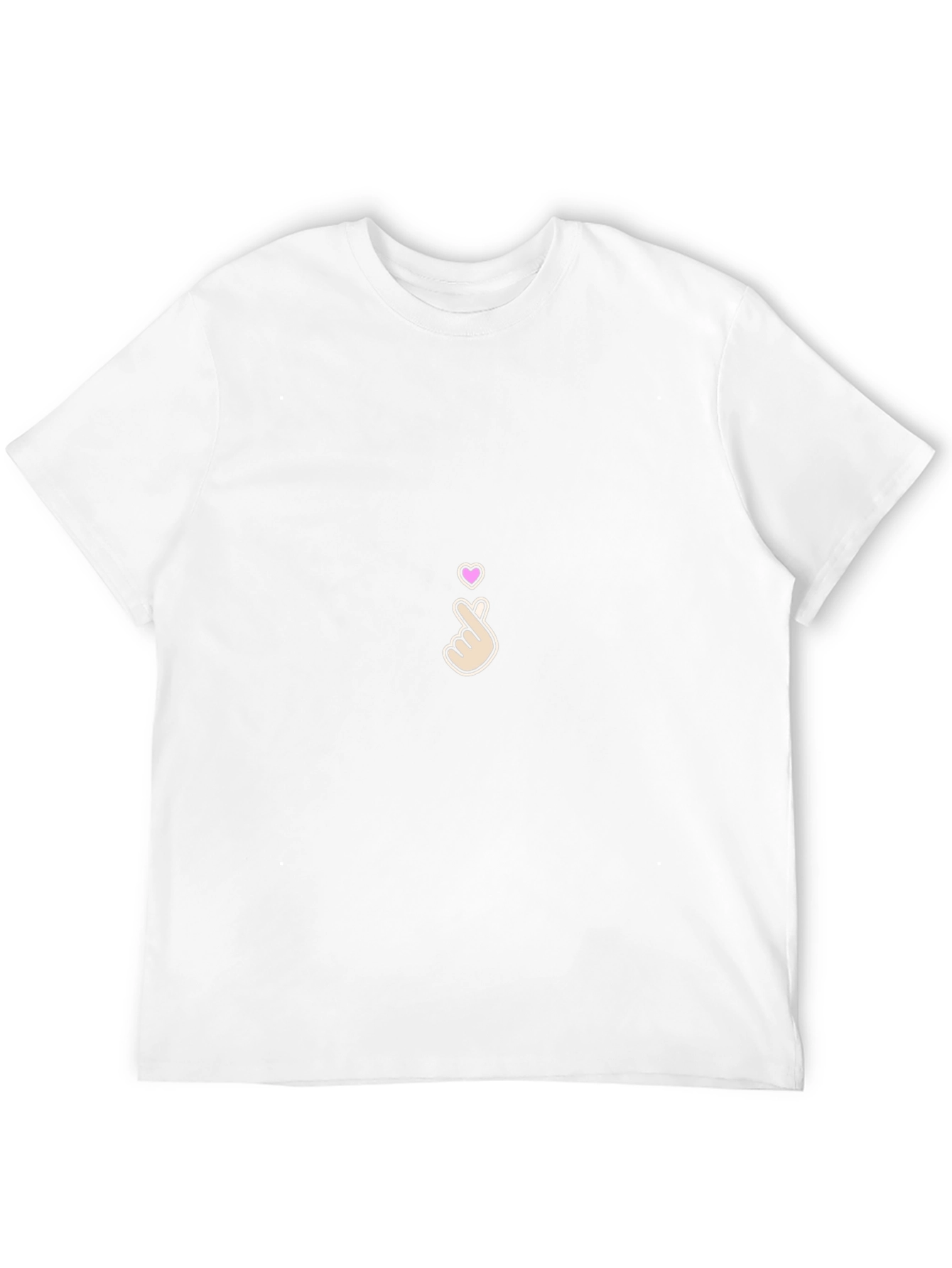 Finger Heart Gesture Graphic Tee - Black