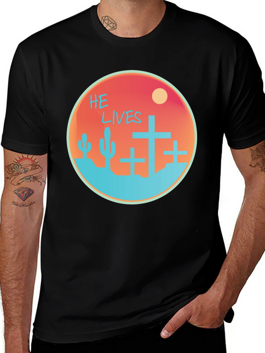 He Lives Graphic Tee - Desert Scene