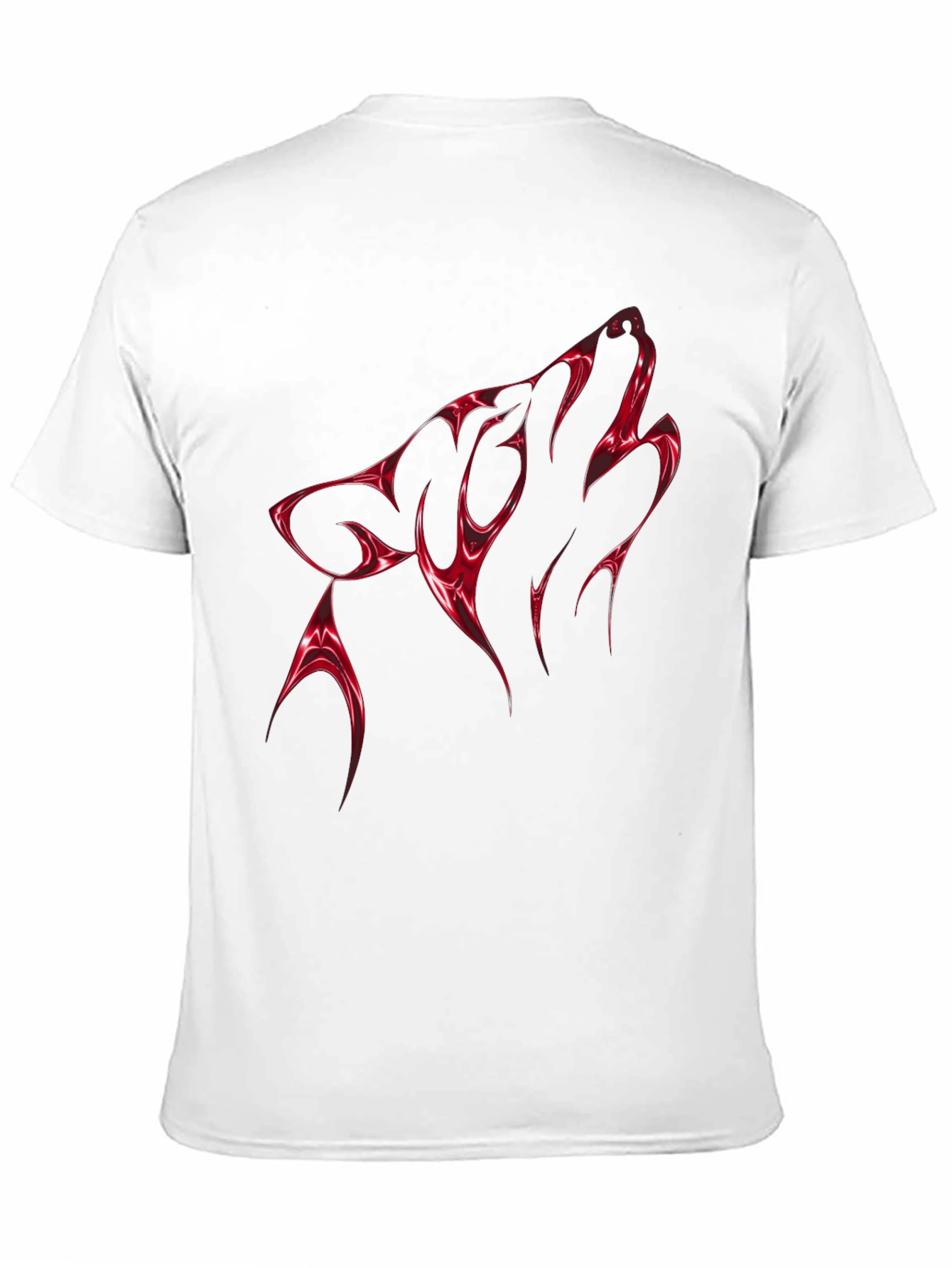Bold Red Wolf Graphic Tee - Mens Black T-Shirt