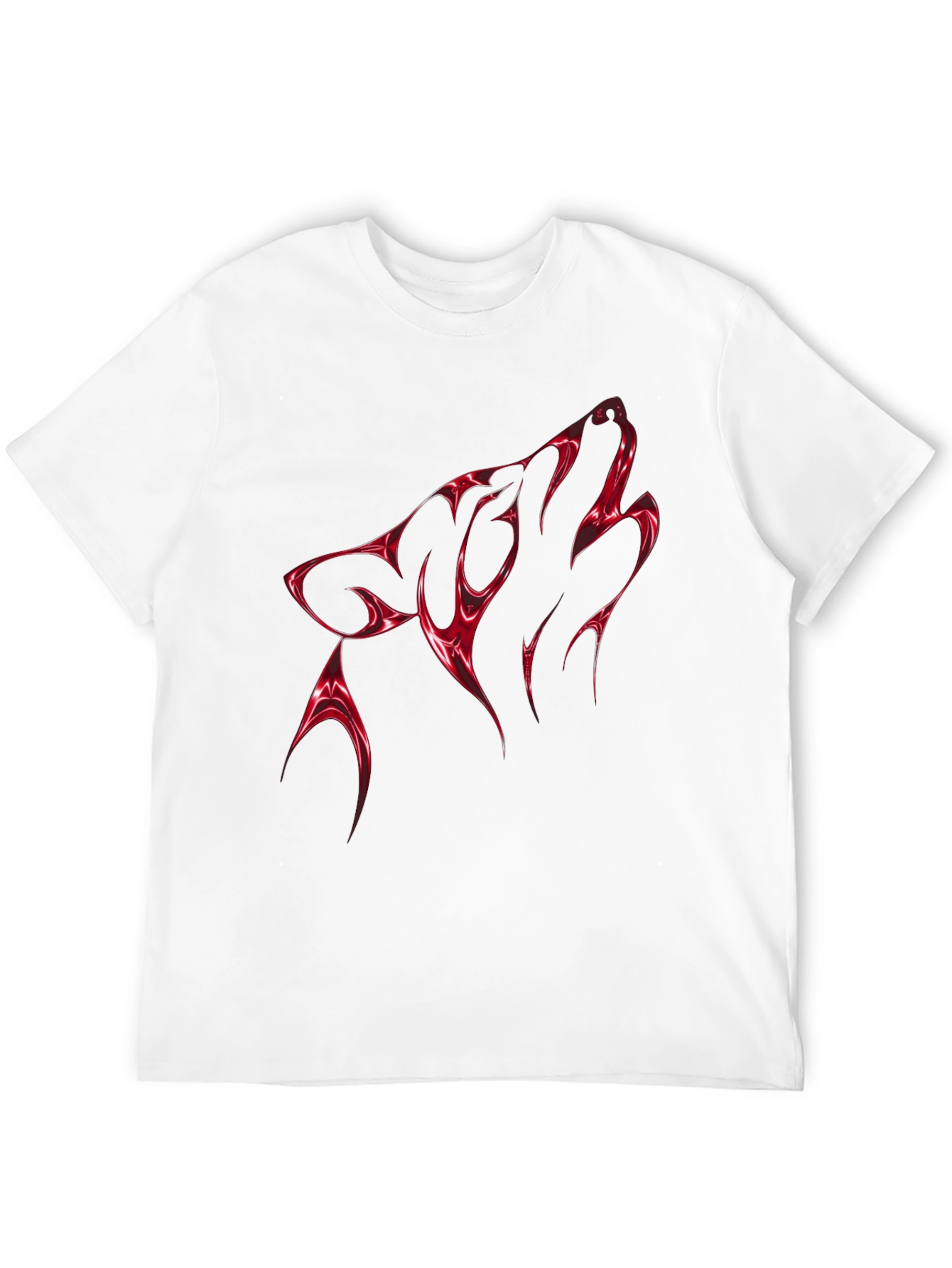 Bold Red Wolf Graphic Tee - Mens Black T-Shirt