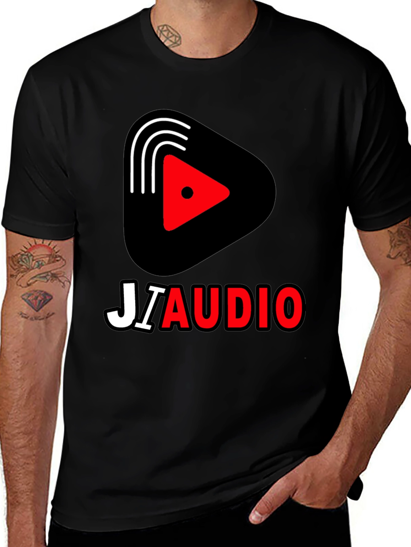 JIAUDIO Graphic Tee - Stylish Black T-Shirt