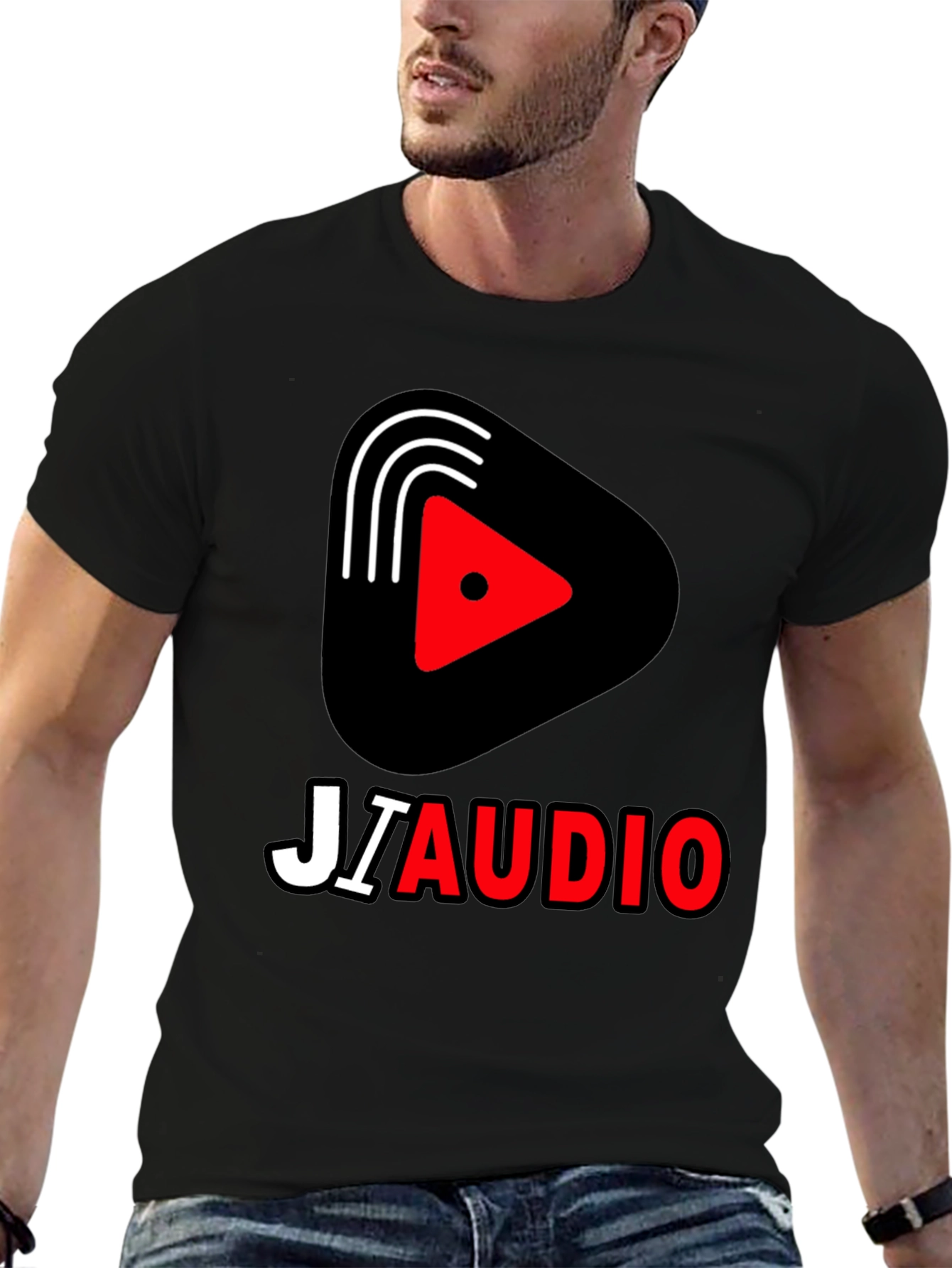 JIAUDIO Graphic Tee - Stylish Black T-Shirt