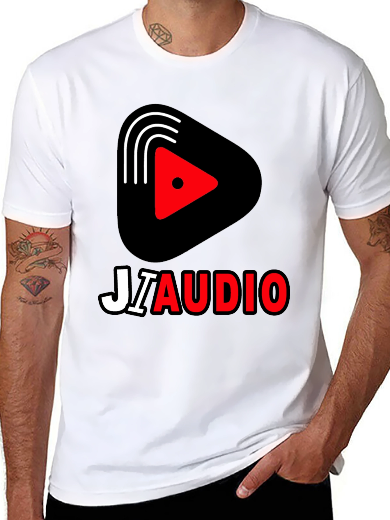 JIAUDIO Graphic Tee - Stylish Black T-Shirt