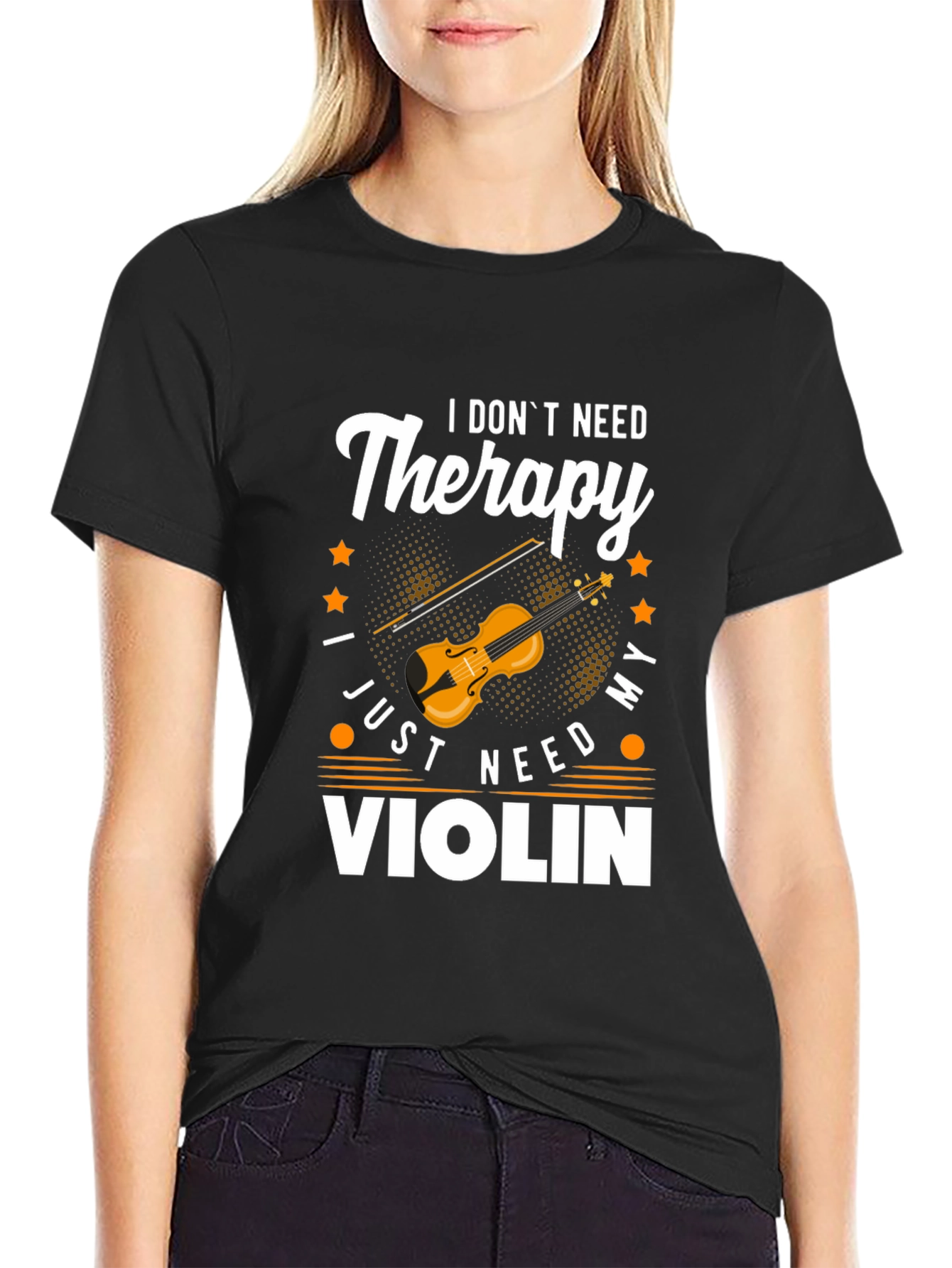 Violin Therapy Graphic T-Shirt - Musician Gift