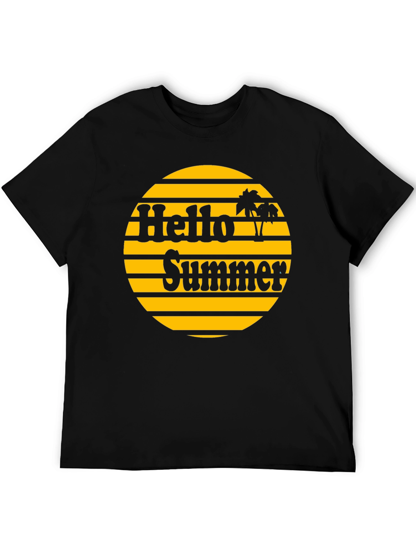 Hello Summer Graphic T-Shirt - Retro Sunset Design
