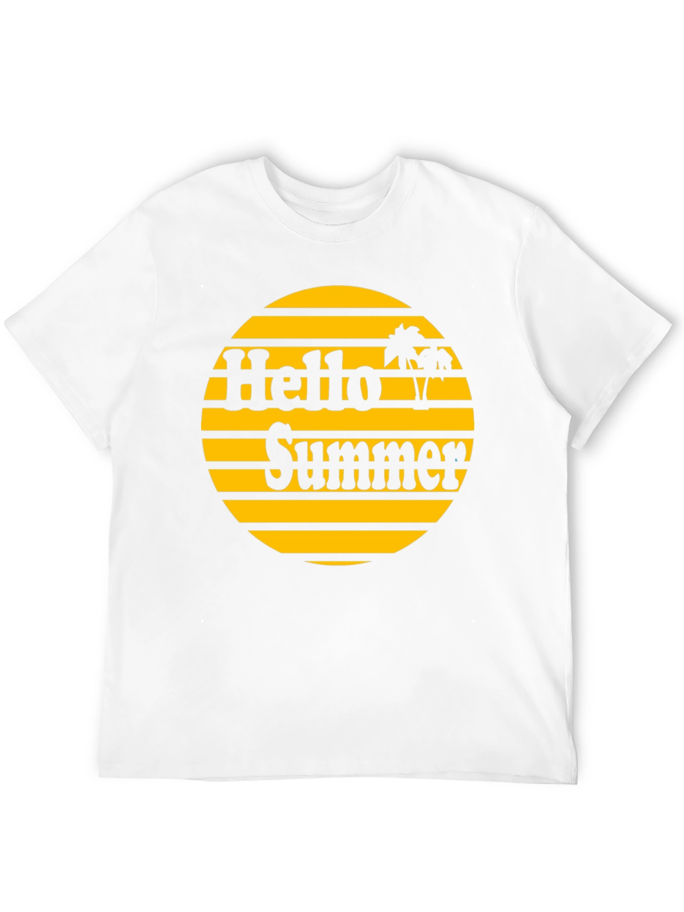 Hello Summer Graphic T-Shirt - Retro Sunset Design
