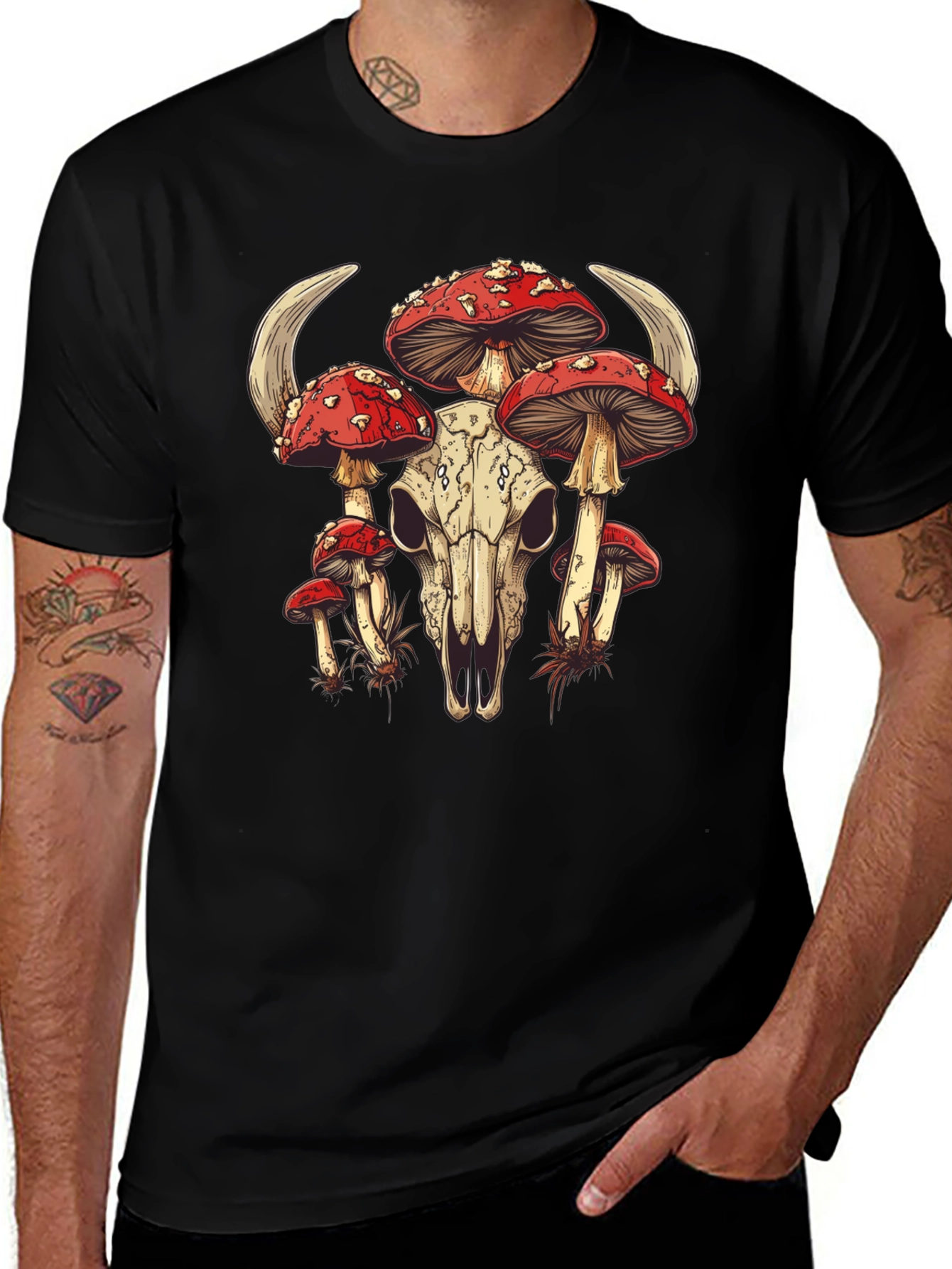 Mushroom Skull Graphic Tee