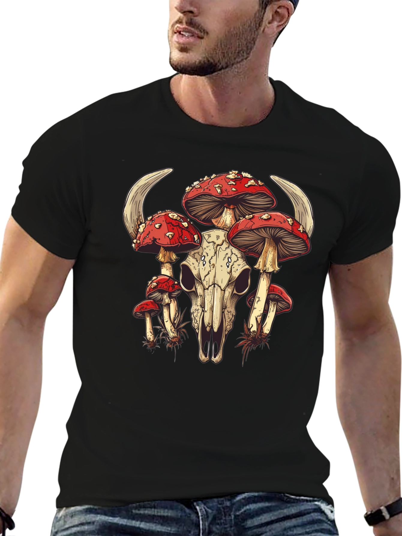 Mushroom Skull Graphic Tee