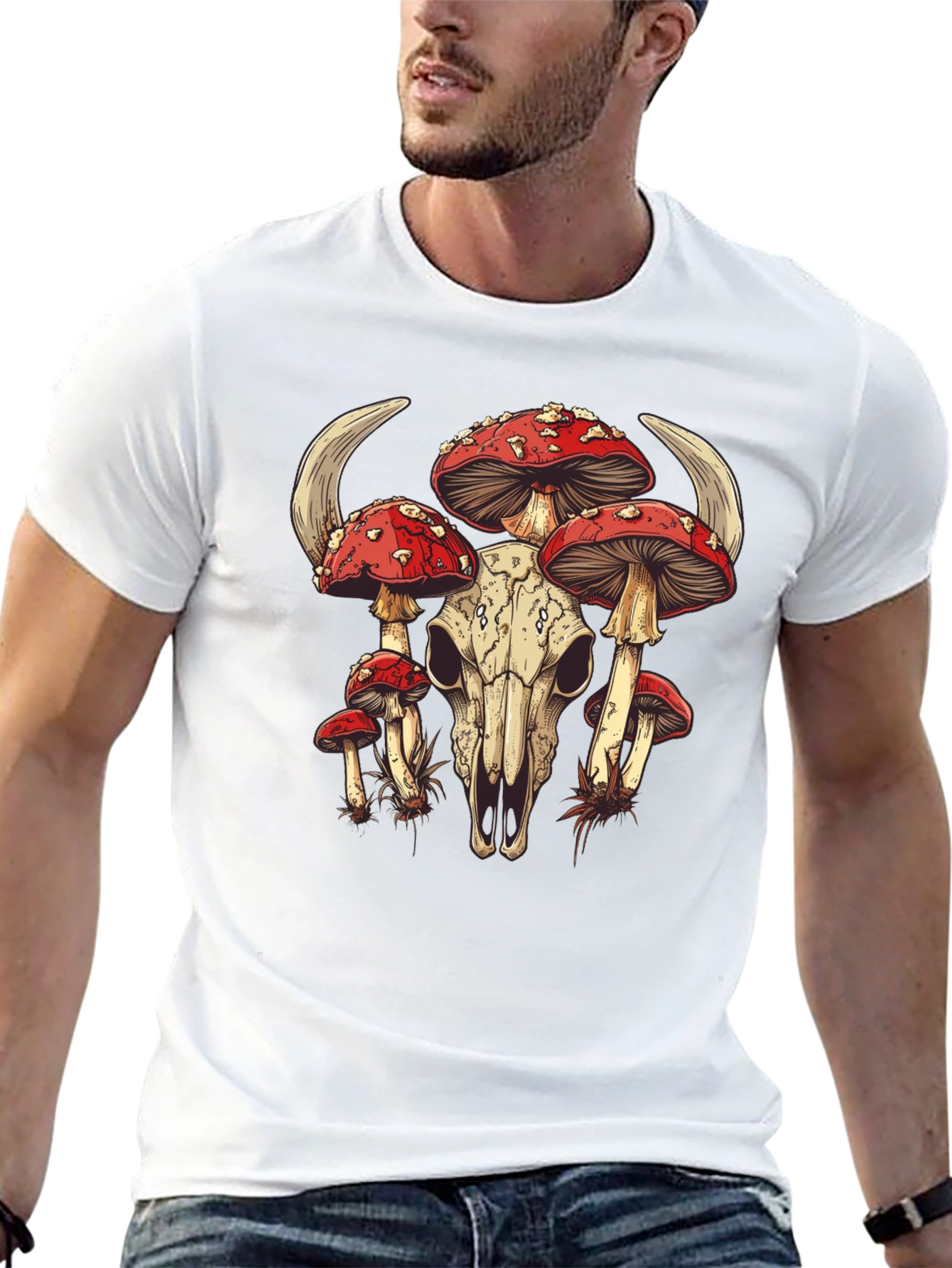 Mushroom Skull Graphic Tee