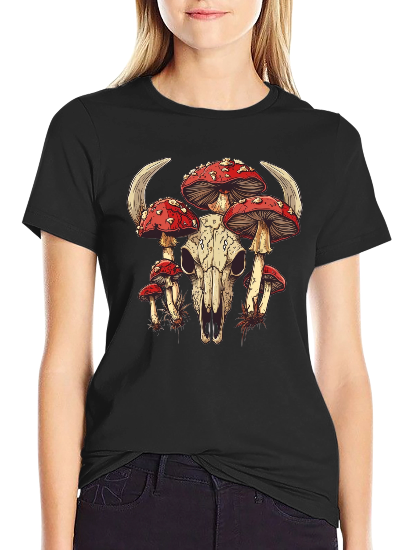 Mushroom Skull Graphic Tee