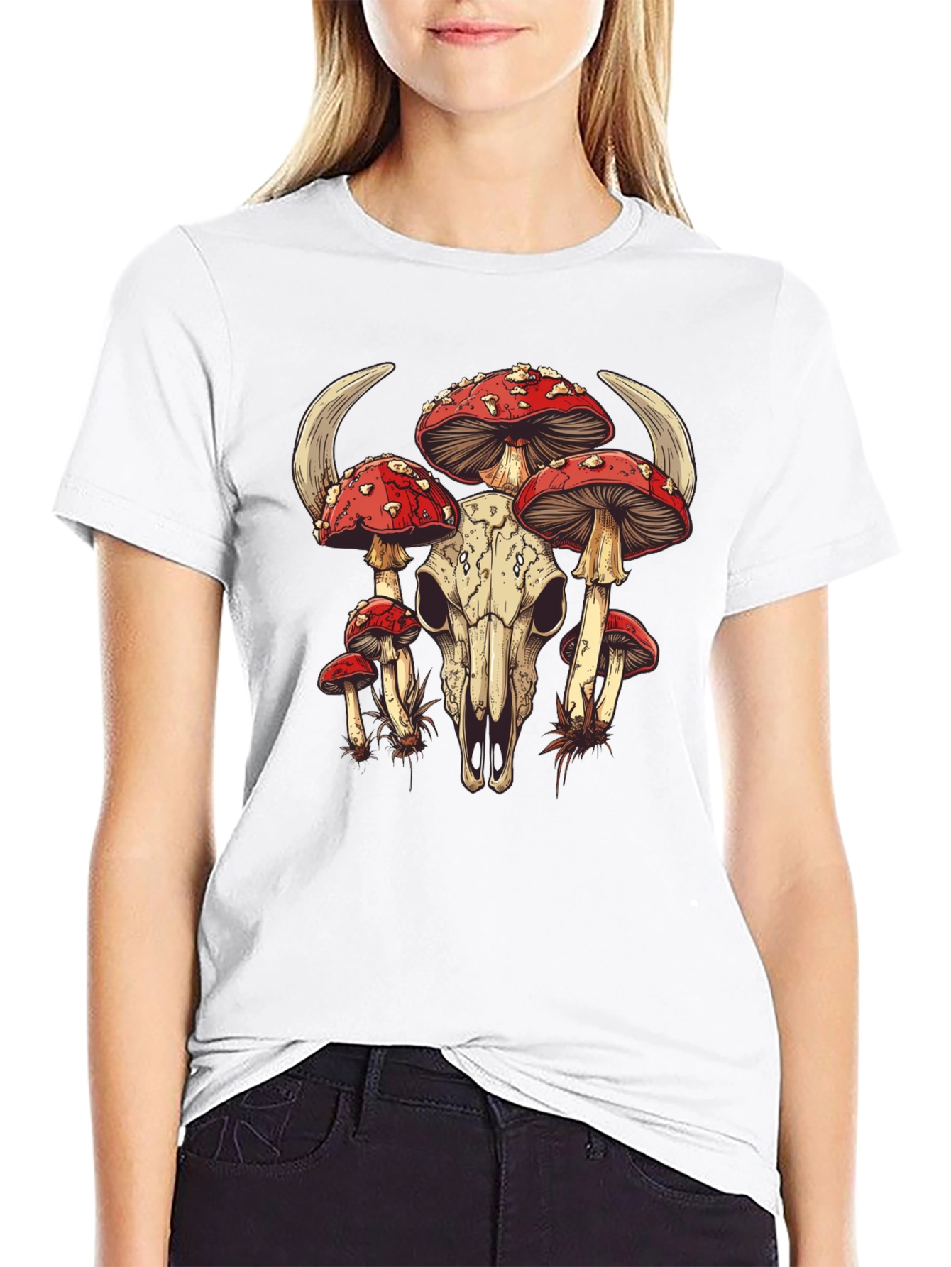 Mushroom Skull Graphic Tee