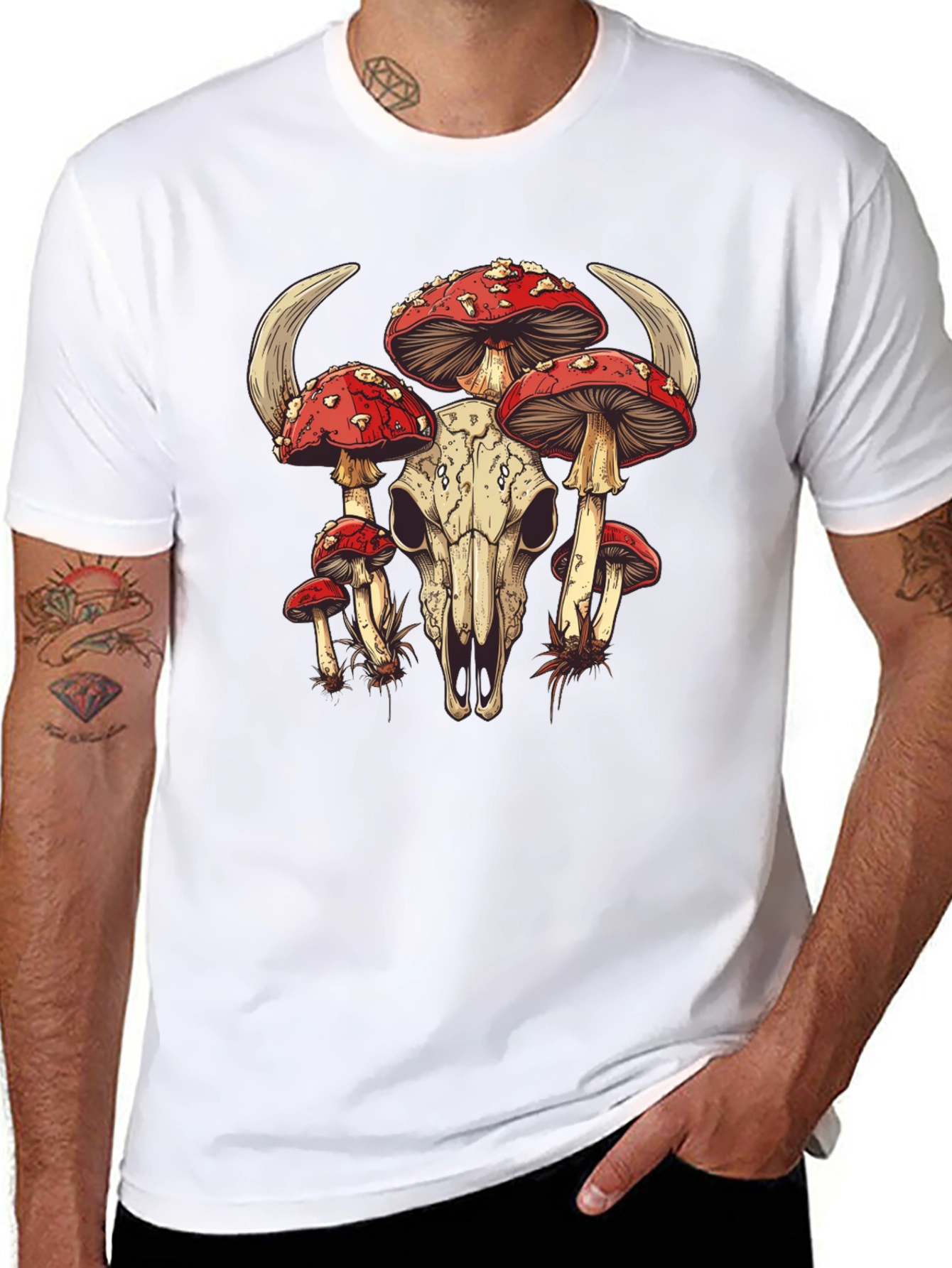 Mushroom Skull Graphic Tee