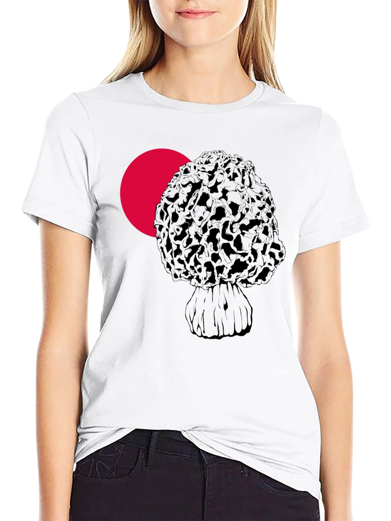 Morel Mushroom Graphic Tee - Unisex Black T-Shirt