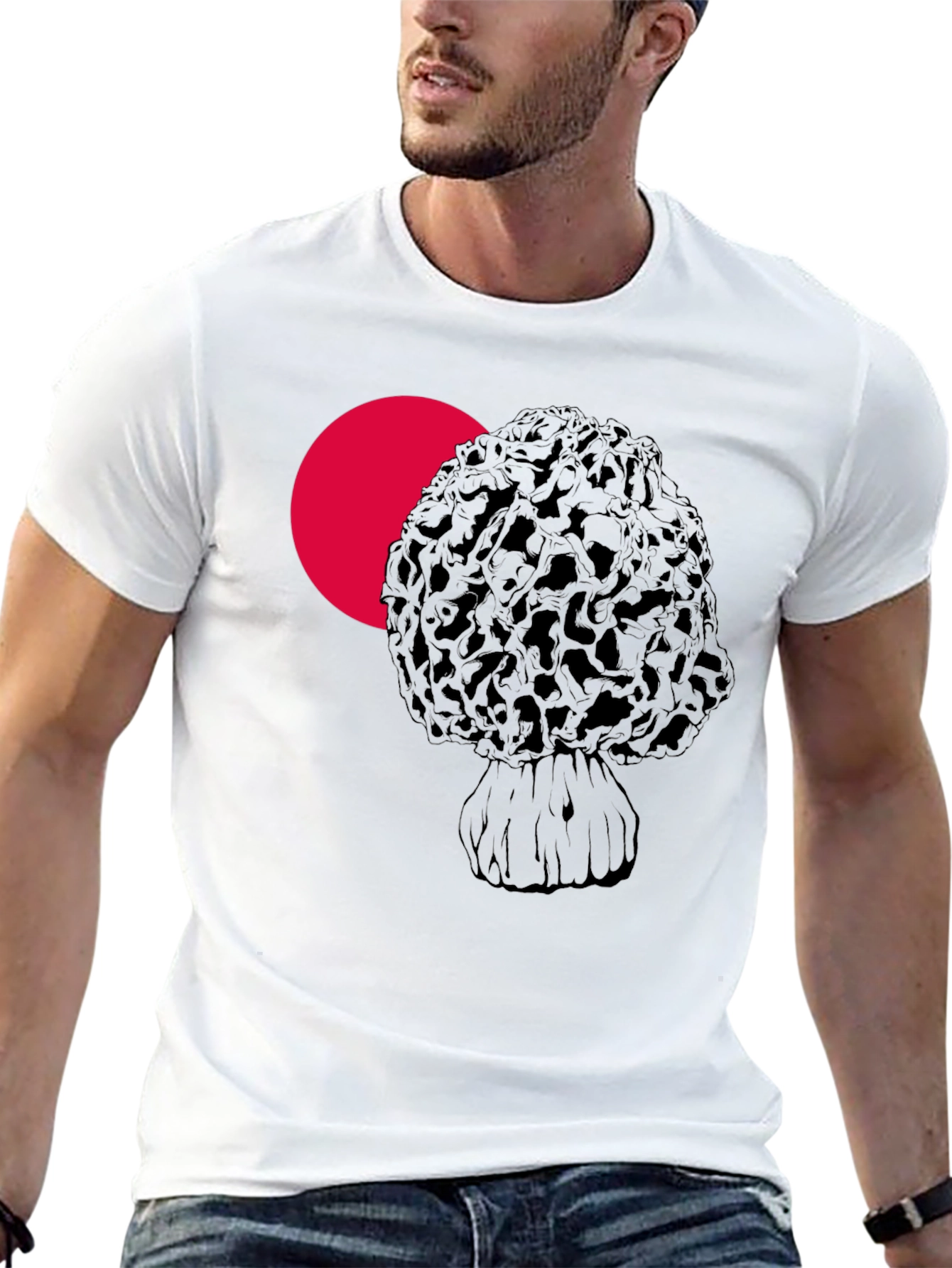 Morel Mushroom Graphic Tee - Unisex Black T-Shirt