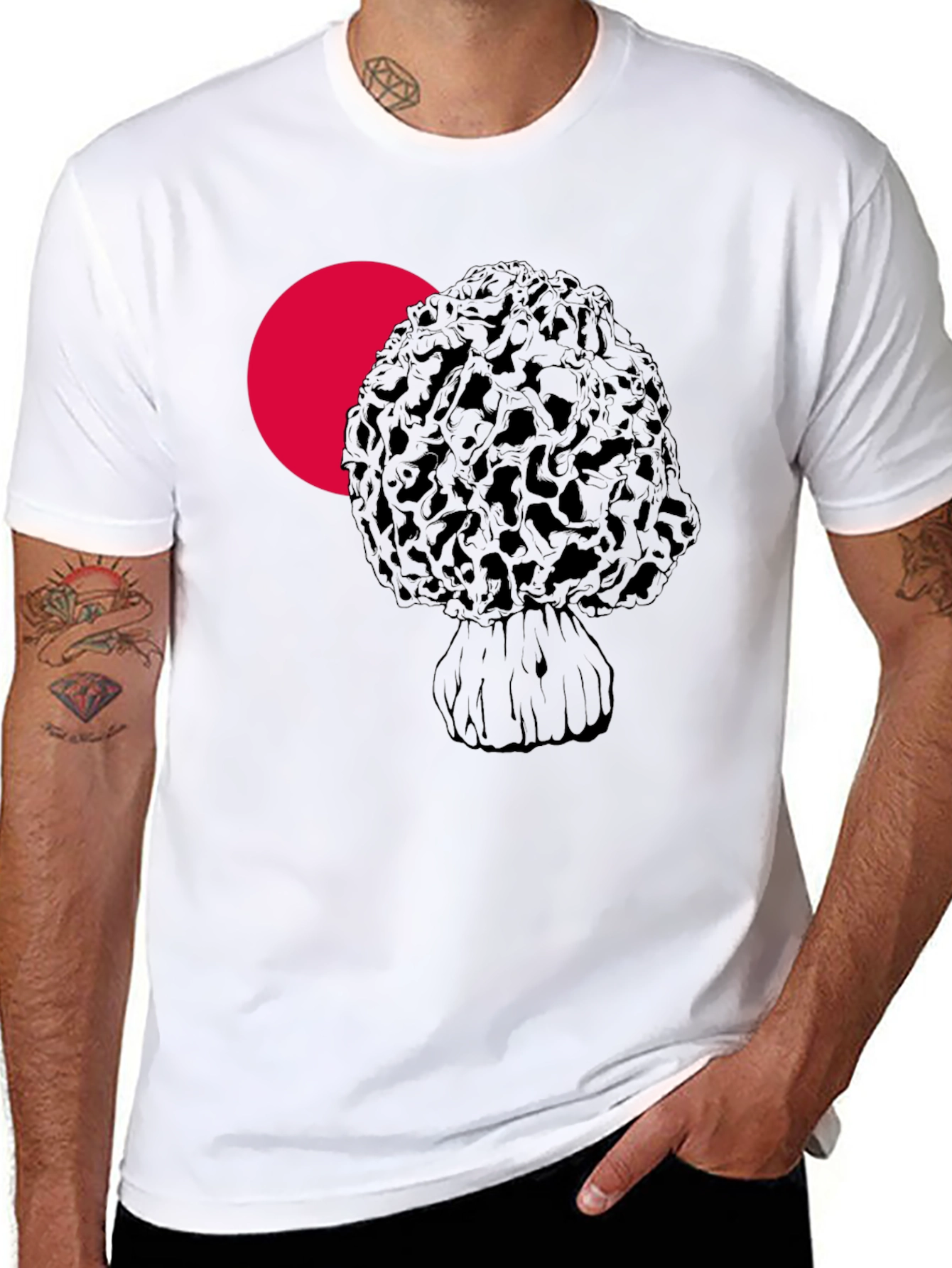 Morel Mushroom Graphic Tee - Unisex Black T-Shirt
