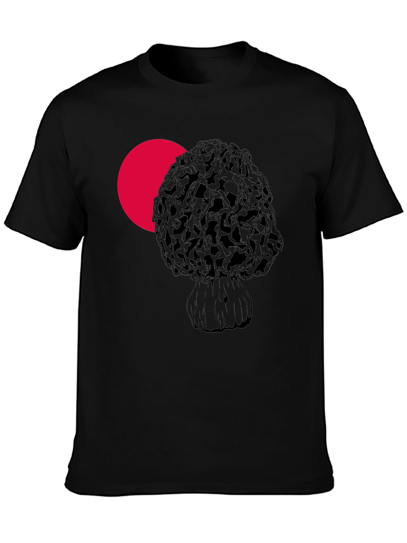 Morel Mushroom Graphic Tee - Unisex Black T-Shirt