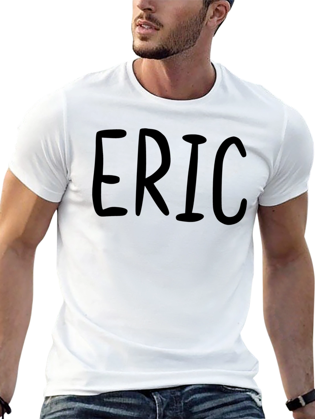 ERIC Black Graphic Tee - Custom Name T-Shirt