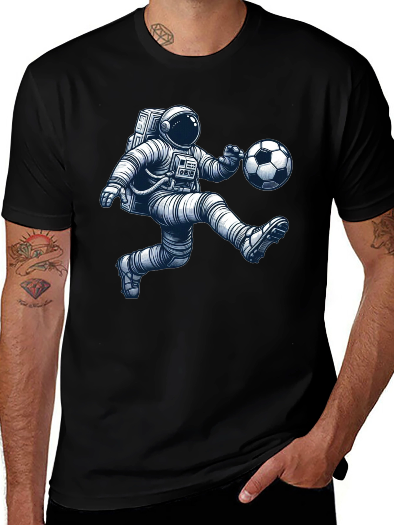 Astronaut Soccer Player Graphic Tee