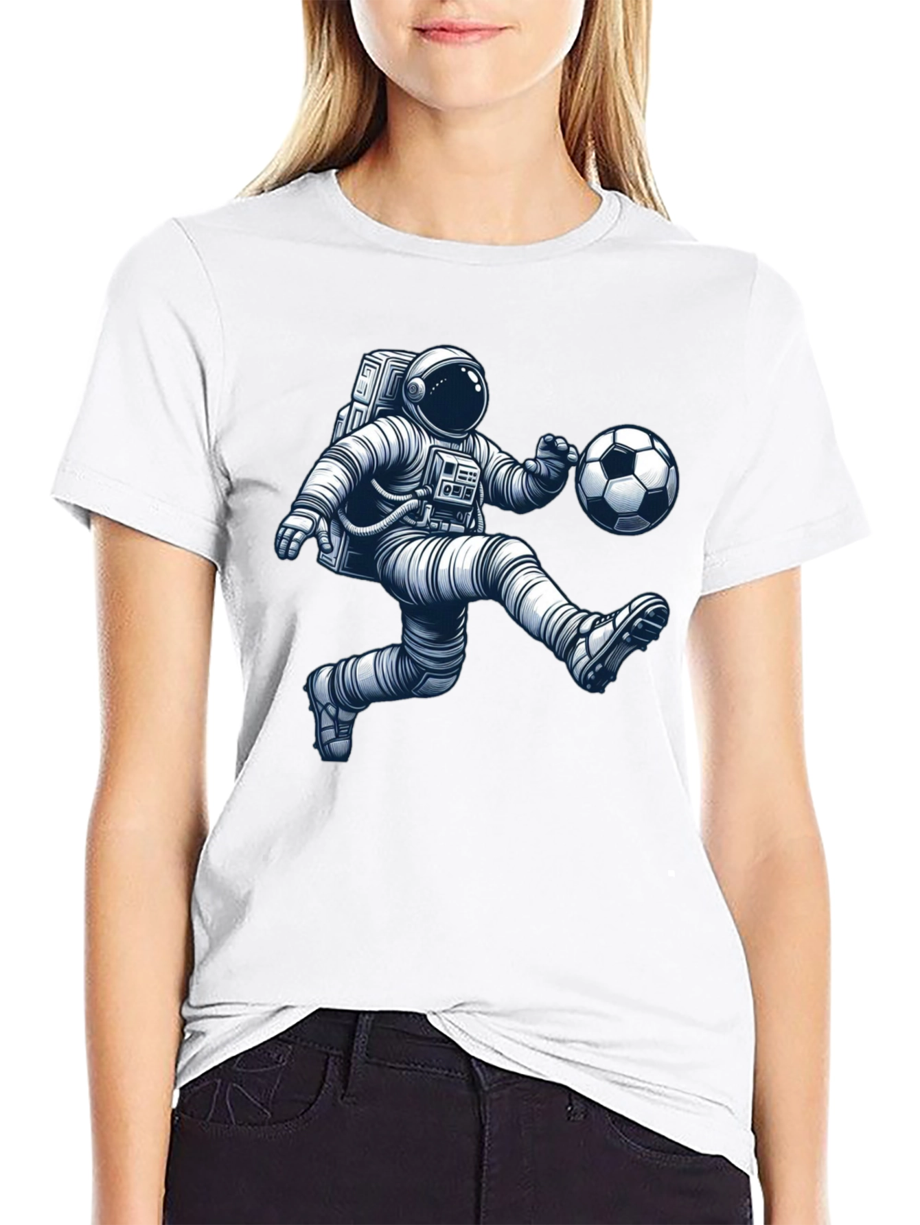 Astronaut Soccer Player Graphic Tee