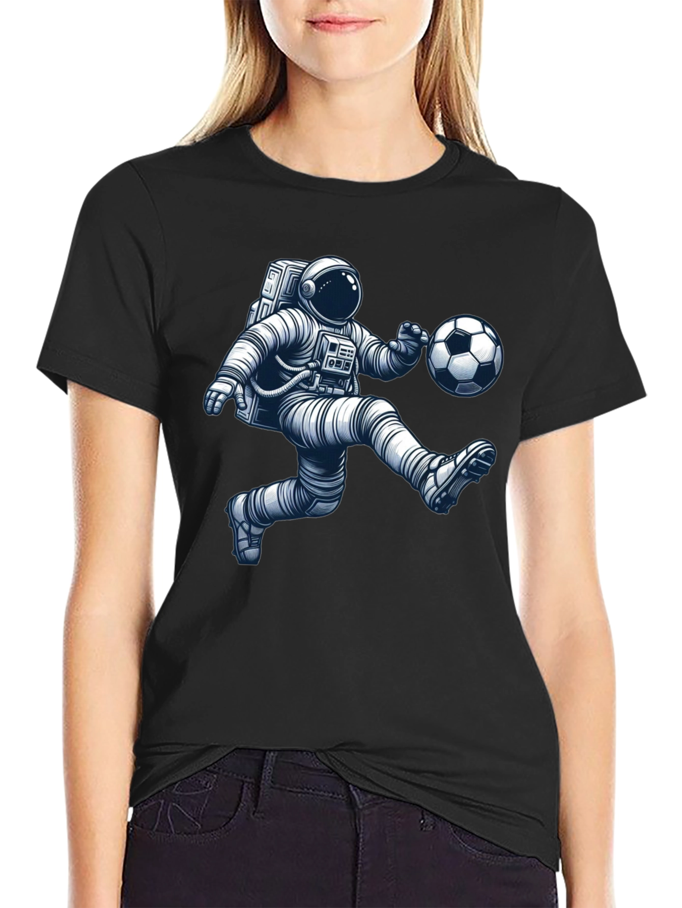 Astronaut Soccer Player Graphic Tee