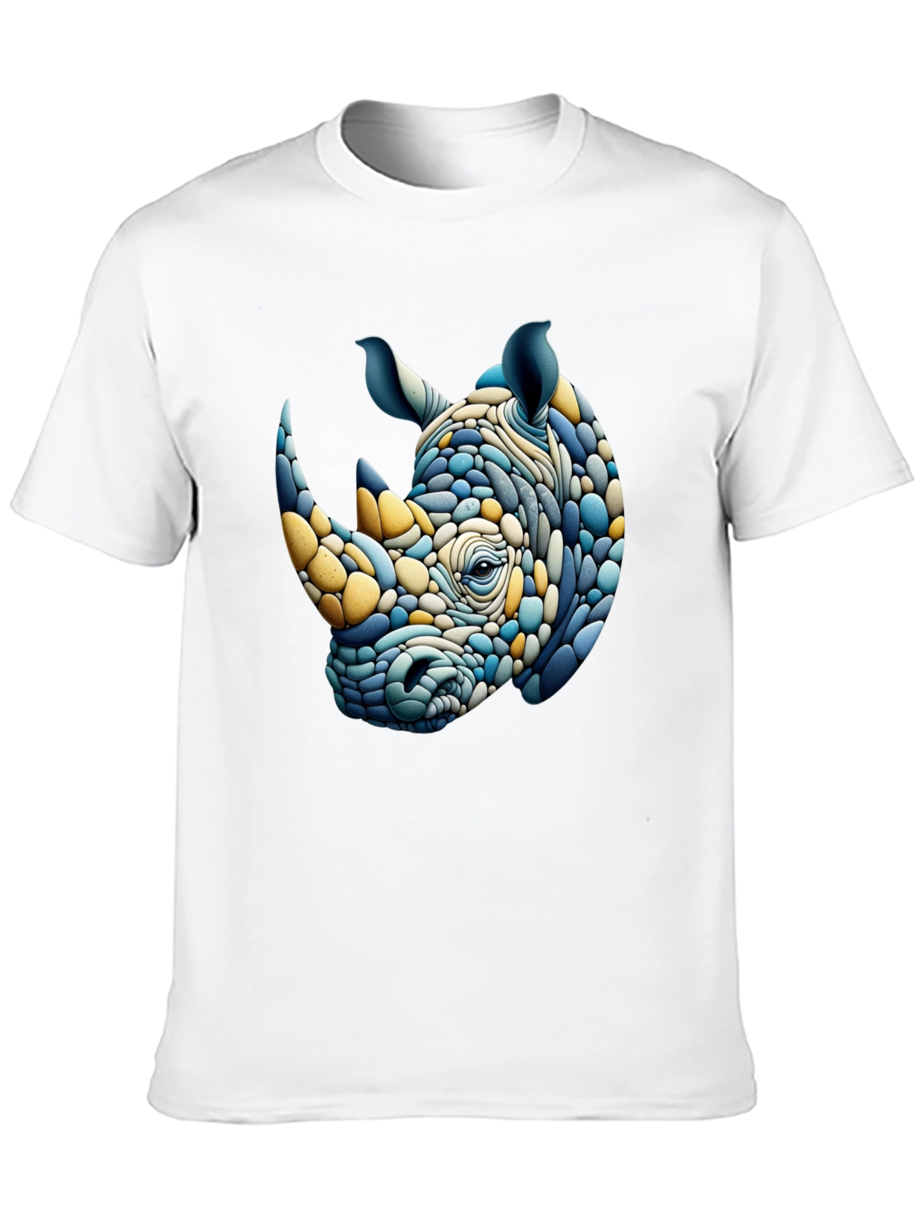 Abstract Rhino Graphic Tee - Stylish Mens T-Shirt