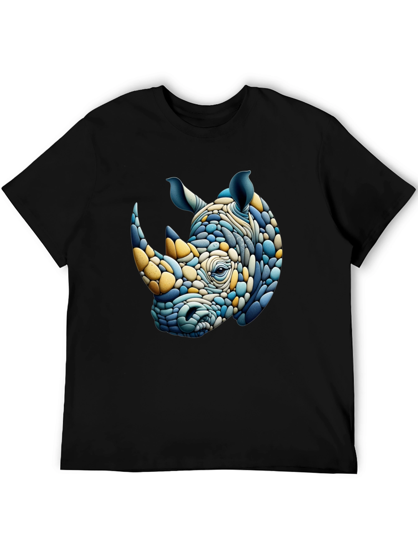 Abstract Rhino Graphic Tee - Stylish Mens T-Shirt