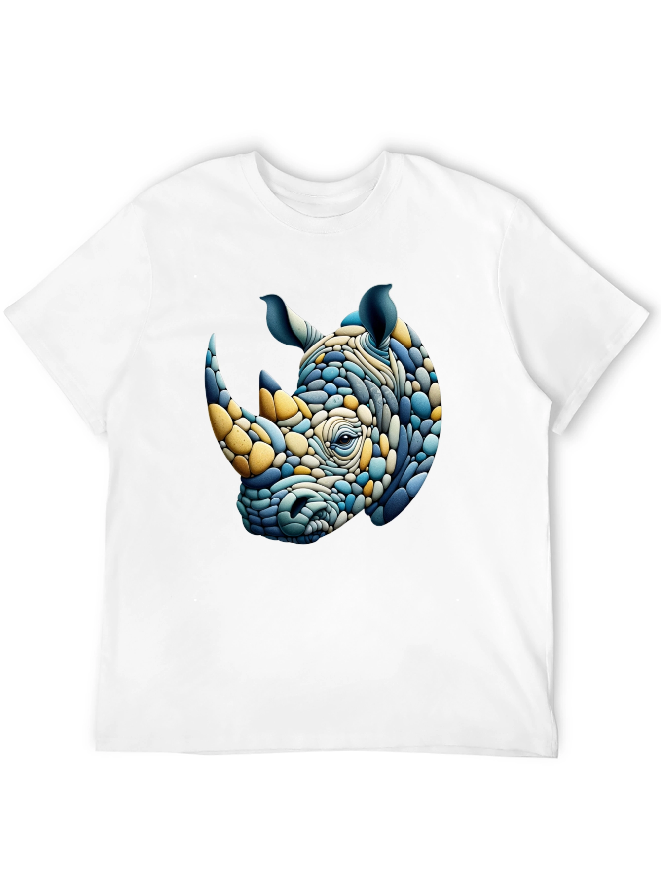 Abstract Rhino Graphic Tee - Stylish Mens T-Shirt