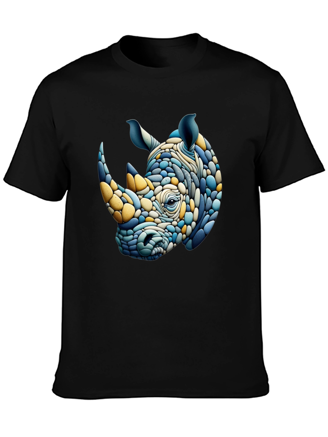 Abstract Rhino Graphic Tee - Stylish Mens T-Shirt