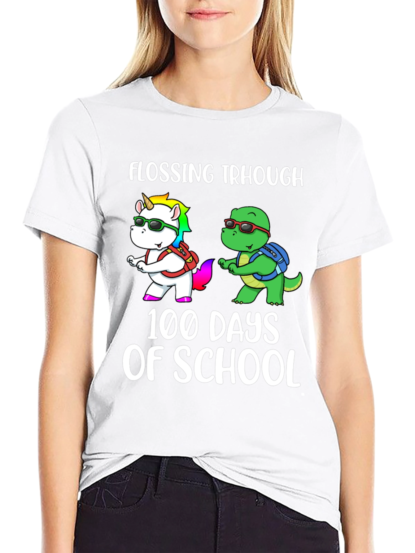 Flossing Through 100 Days Of School T-Shirt